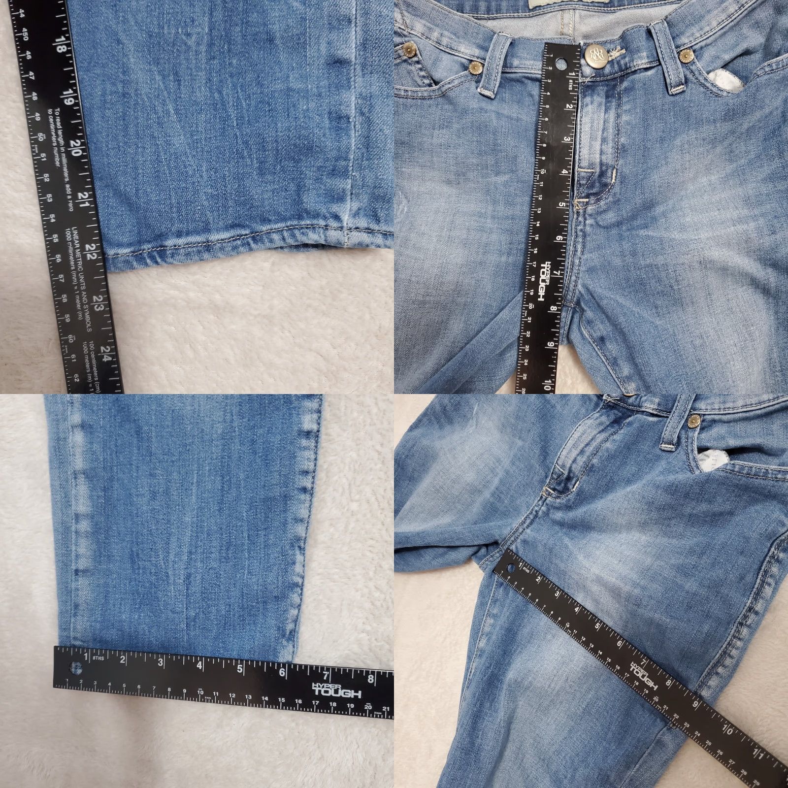 Vintage VINTAGE Rock & Republic Jeans Womens 10 Blue Hamburg Low Rise Cropped 5-Pocket Distressed Zip Pocket FLAW Womens Size 32" / US 10 / IT 46 - 9 Thumbnail