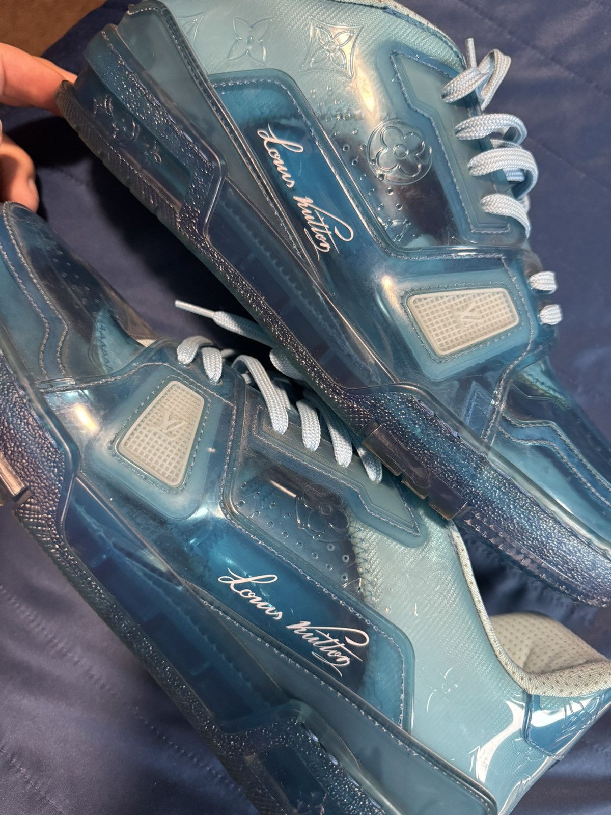 Louis Vuitton × Virgil Abloh Louis Vuitton Transparent Blue Sneaker Trainers Size US 11 / EU 44 - 2 Thumbnail
