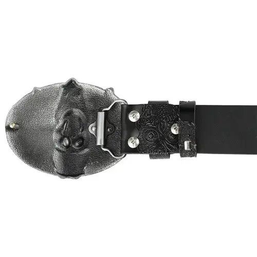 Japanese Brand × Vintage Skull Embossed Split Leather Belt Size ONE SIZE - 4 Thumbnail