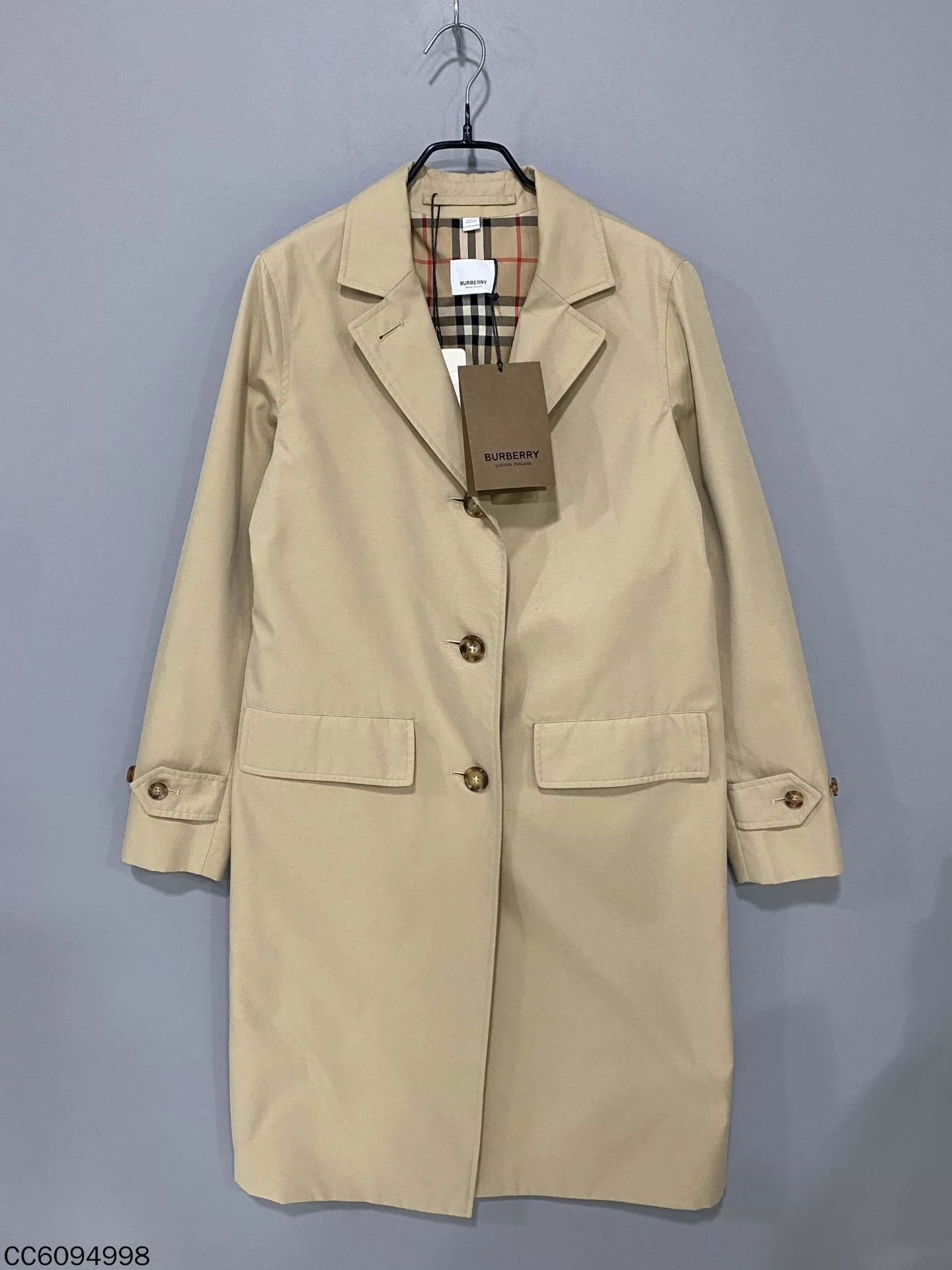 Burberry Burberry Khaki Check Notch Lapel Trench Coat UK2 Size XXS / US 00 / IT 34 - 1 Thumbnail