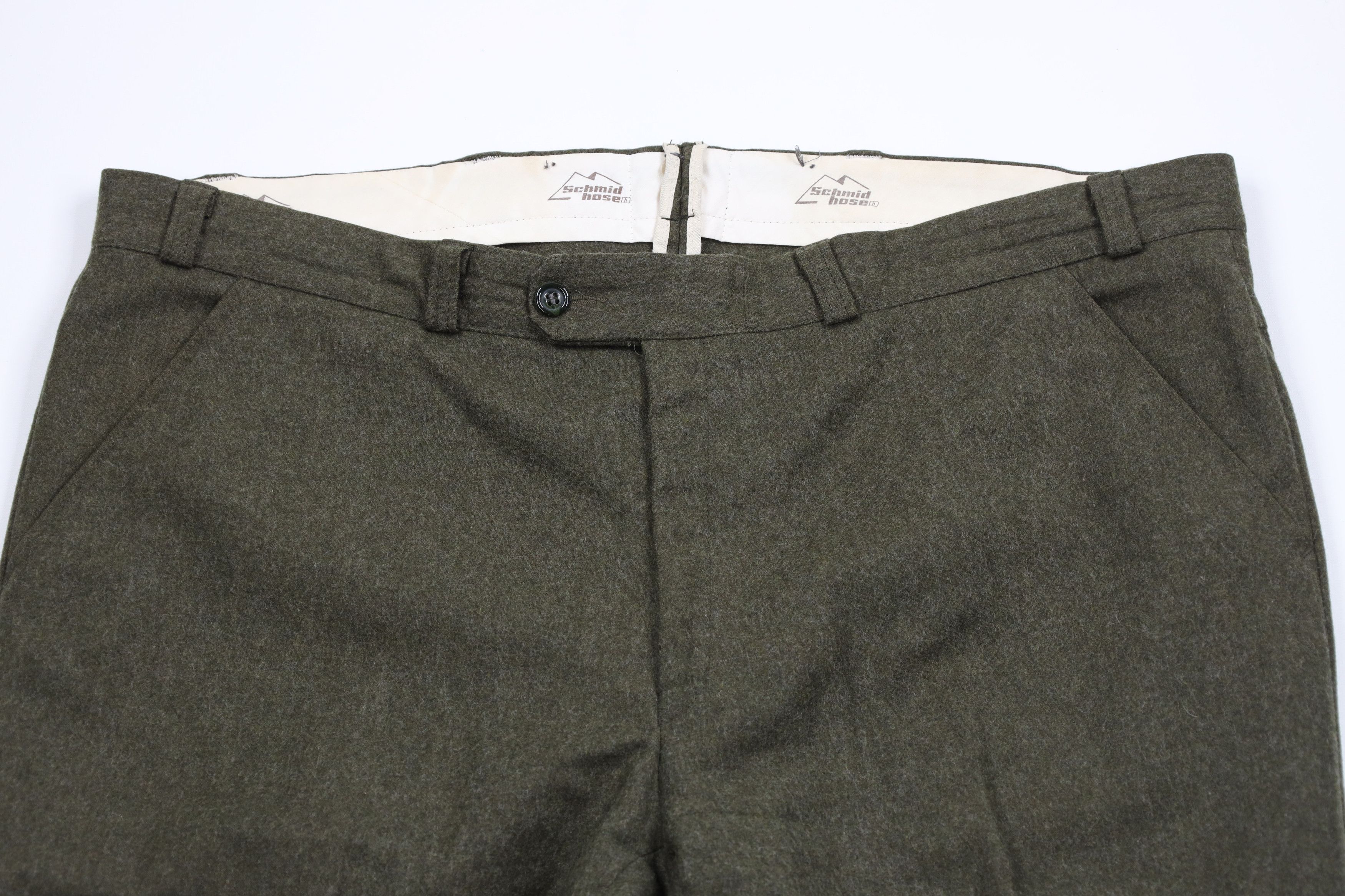 Vintage Vintage 70s Streetwear Wool Wide Leg Chino Pants Green Size US 42 / EU 58 - 2 Thumbnail