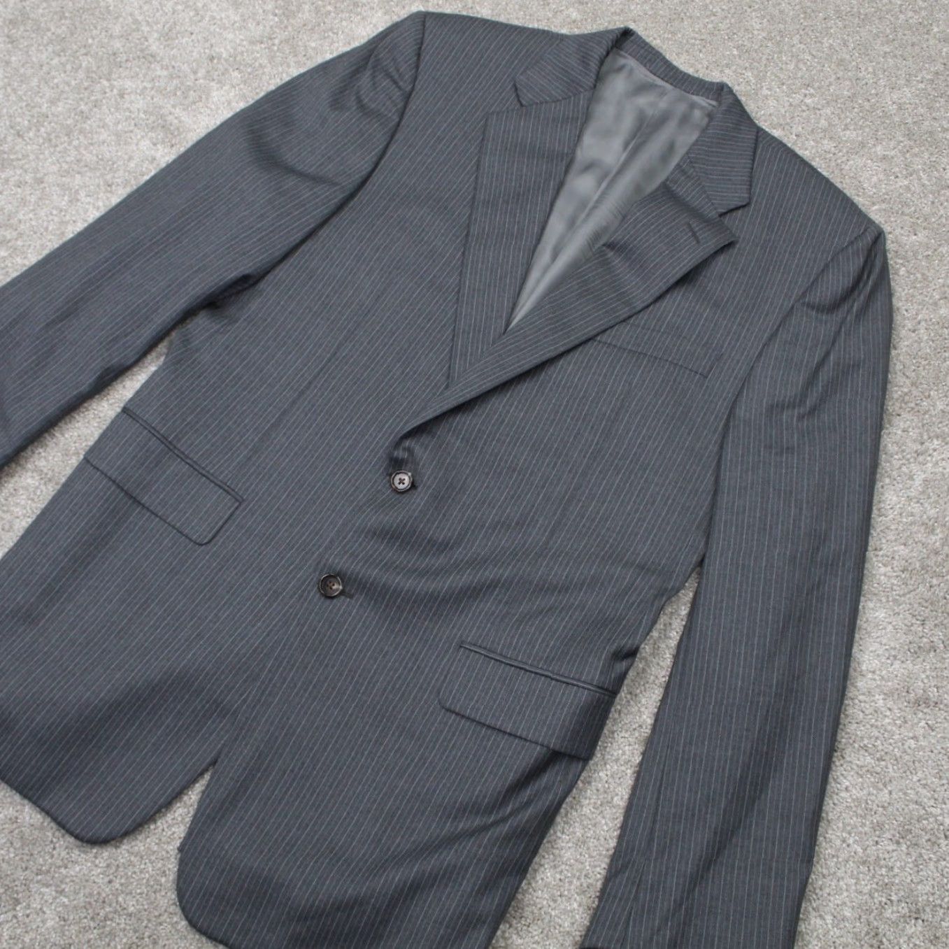 Madison Hickey Freeman Blazer Mens 42 Long Gray Worsted Wool Coat Jacket Size 42R - 3 Thumbnail
