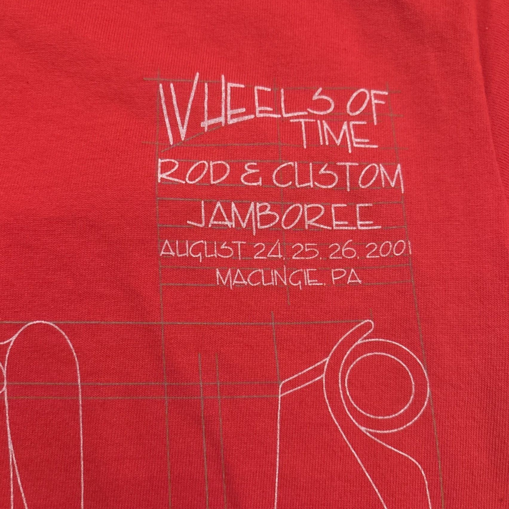 Jerzees VINTAGE Hot Rod Jamboree T Shirt Sz S Macungie Pennsylvania Red Mens JERZEES Time Wheels Of Time T Shirt 2001 Size US S / EU 44-46 / 1 - 3 Thumbnail