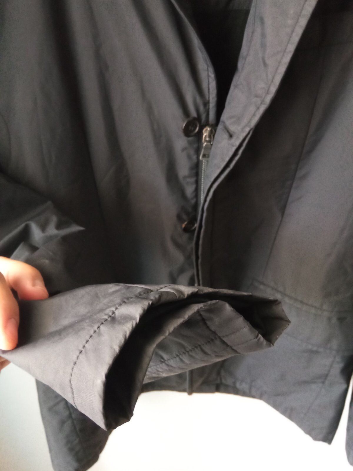 Prada Prada - Vintage Nylon Black Leather Tab Blazer Size US M / EU 48-50 / 2 - 10 Thumbnail