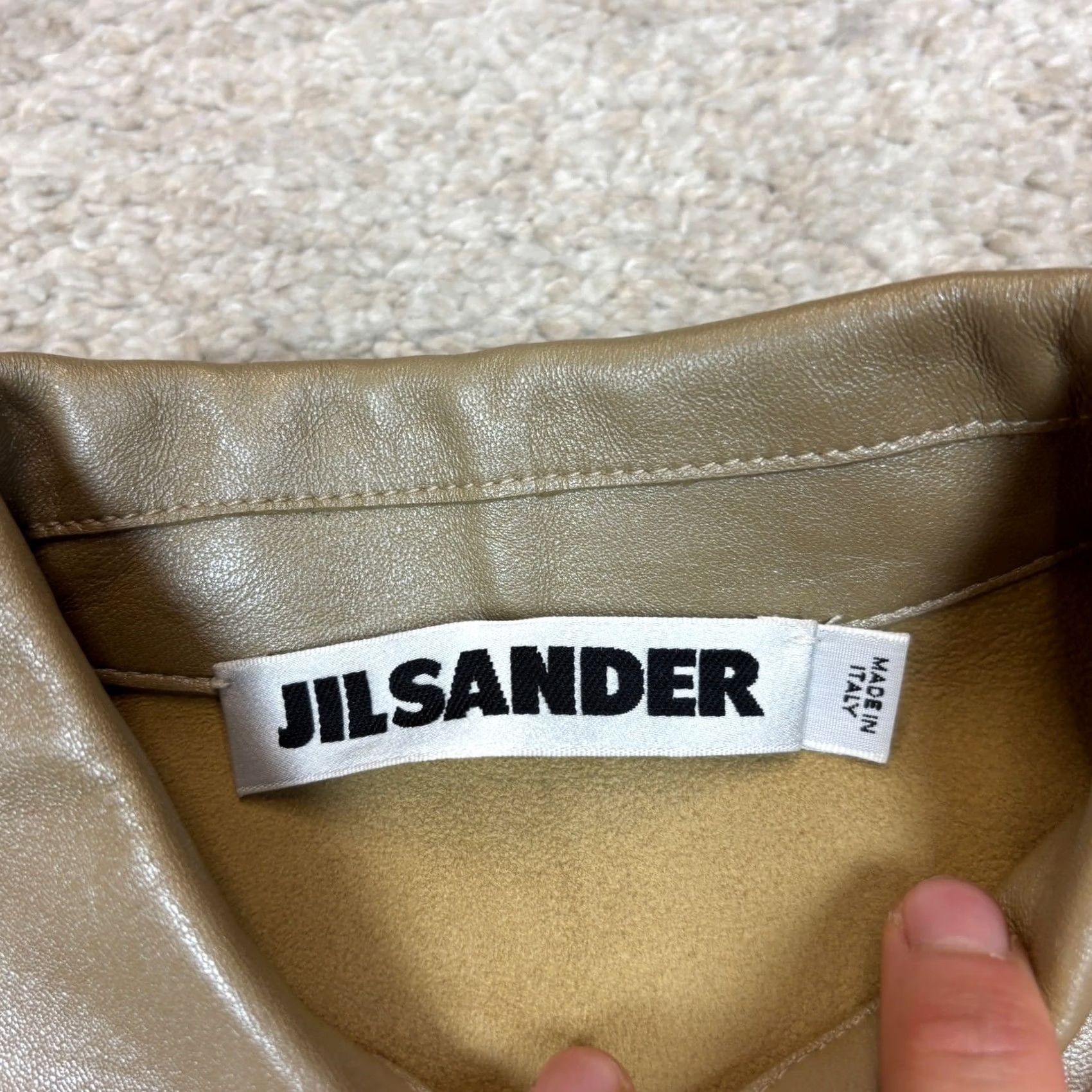 Jil Sander Jil Sander Raf Simons Leather Jacket Women 36 Minimalist Quiet Luxury Gold Leather Jacket Womens 36 Quiet Luxury Vas? Size XS / US 0-2 / IT 36-38 - 4 Thumbnail