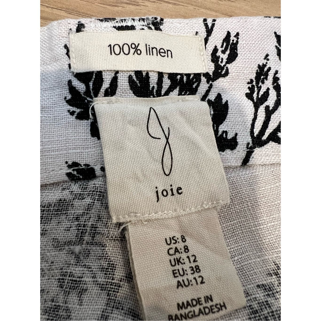 Joie Joie NWT Pants Wide Leg Linen Tree Printed Ivory/Black Pocke Size 30" / US 8 / IT 44 - 4 Thumbnail