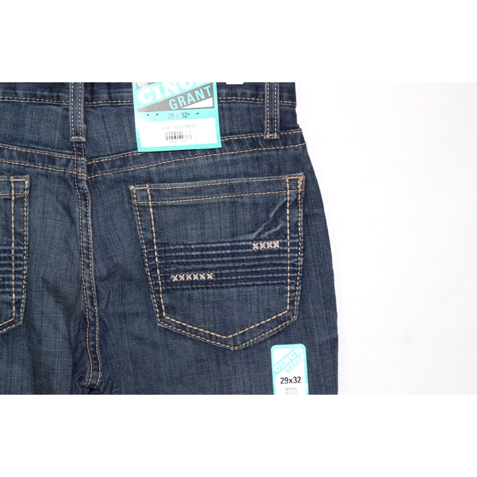 Vintage Cinch Jeans Men's Arenaflex Grant Mid Rise Relaxed Boot Cut 29 x 32 Blue Stretch Size US 29 - 3 Thumbnail
