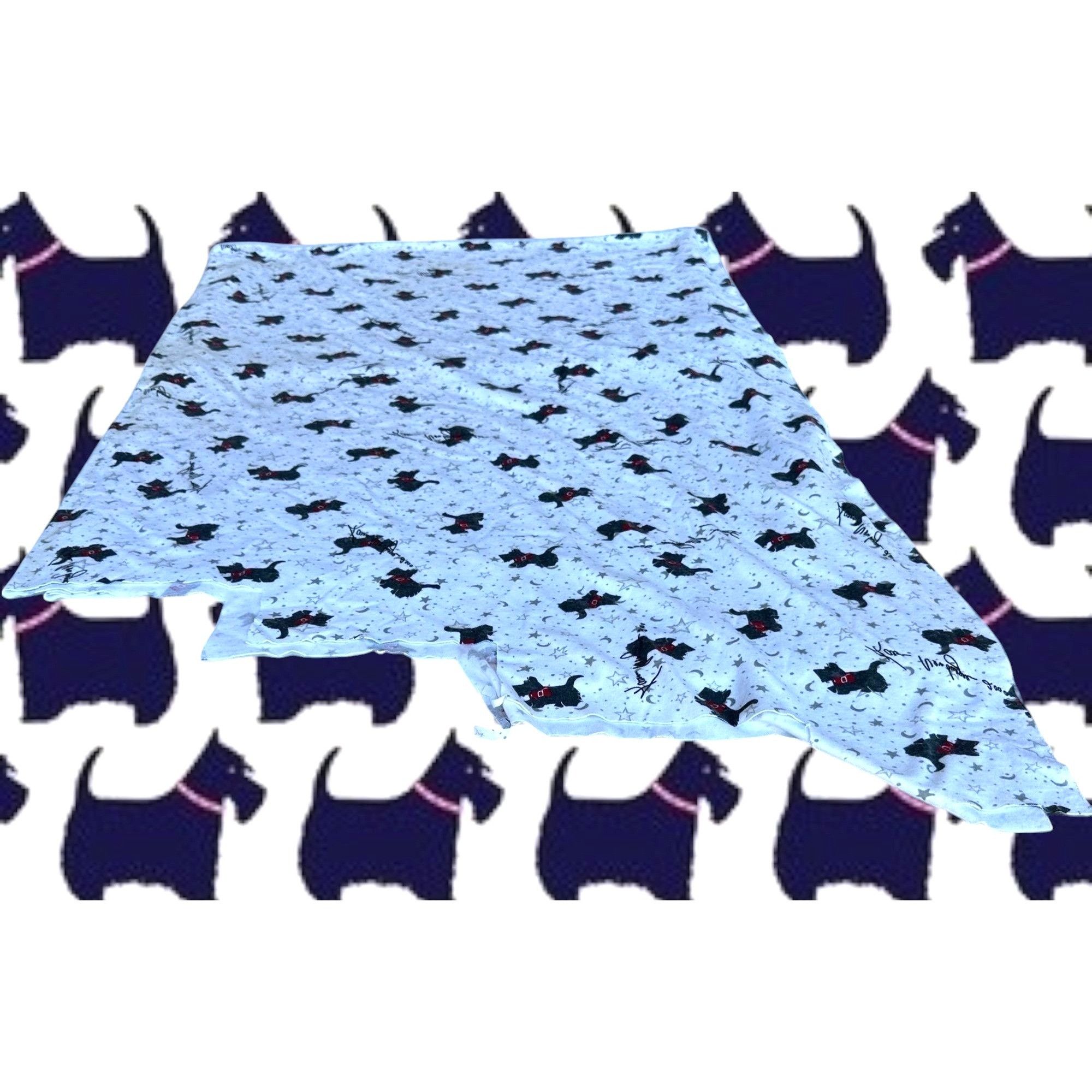 Designer × Vintage Vintage Karen Neuburger 2000 Scottie Dog Fabric White Flanne Size ONE SIZE - 9 Thumbnail
