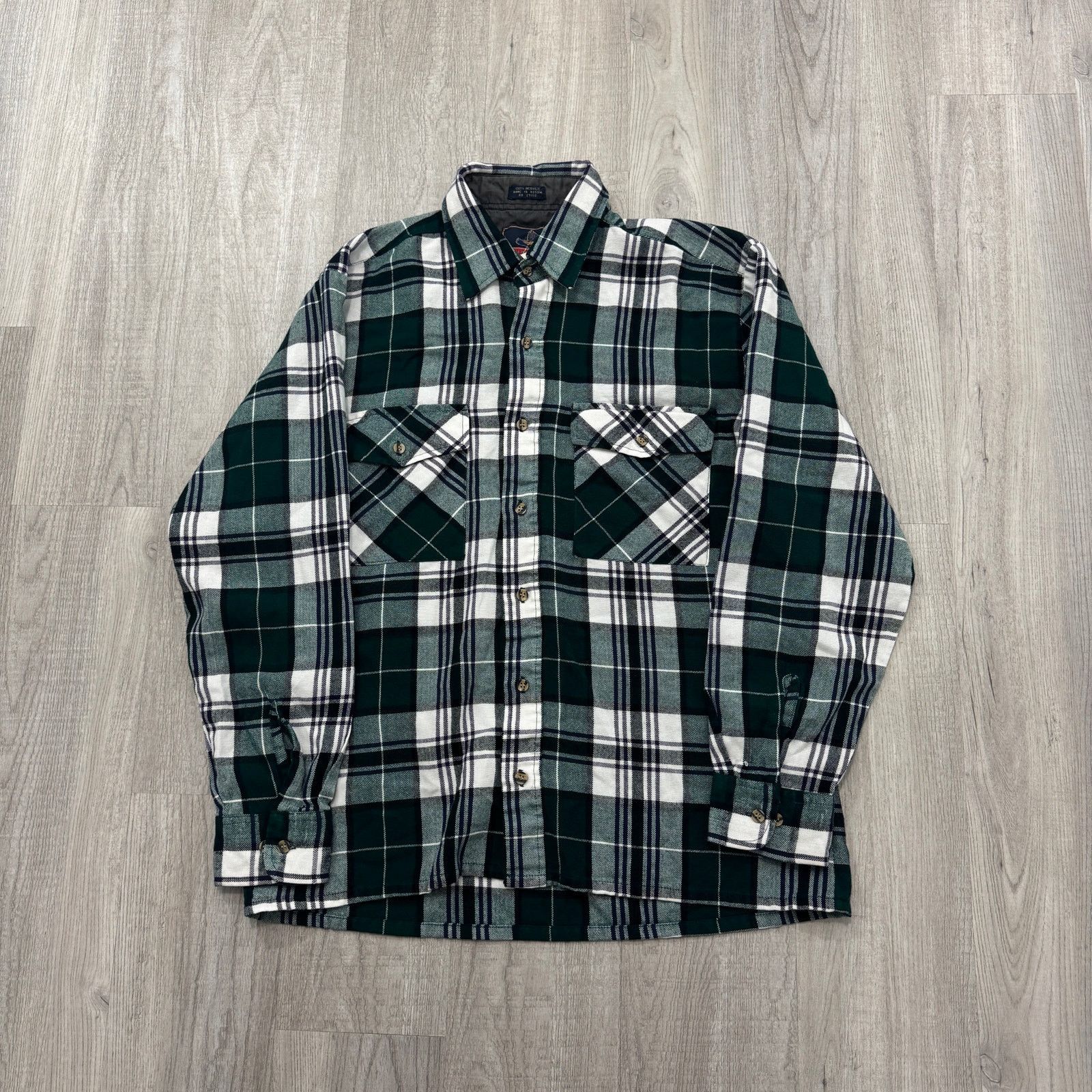 Vintage Vintage Backpack Sportswear Flannel Shirt Men's Medium Green Size US M / EU 48-50 / 2 - 2 Thumbnail
