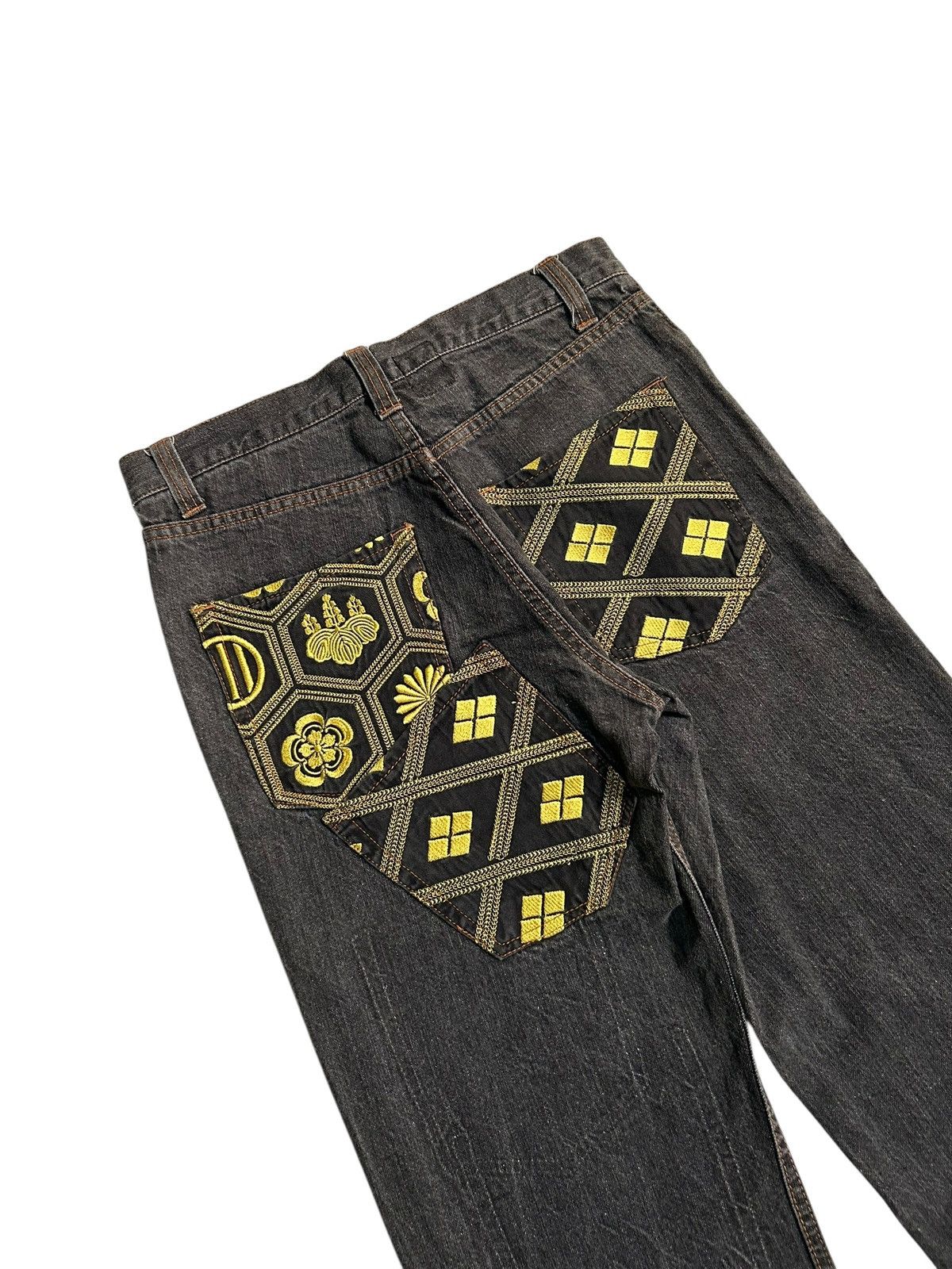 Japanese Brand Karakuri Tamshii Inspired Multi Pocket Denim Jeans Rare Size US 29 - 3 Thumbnail