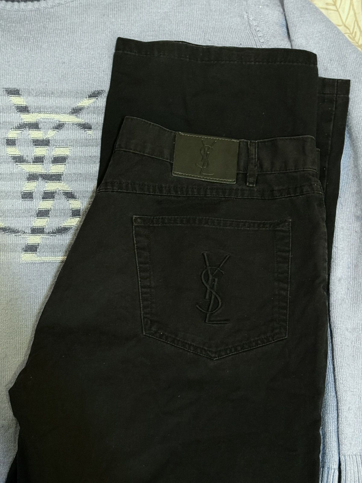 Yves Saint Laurent 36x30 YSL Jeans Black Denim Pants Casual Old Money Size US 36 / EU 52 - 1 Thumbnail