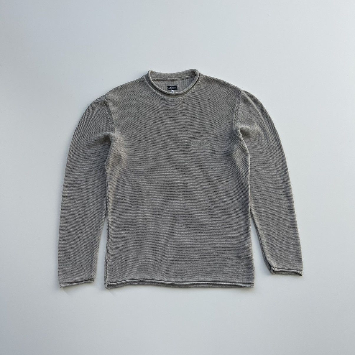 Armani × Emporio Armani × Vintage Armani Jeans Vintage Cotton Knit Sweater Grey Made in Italy Size US XL / EU 56 / 4 - 1 Thumbnail