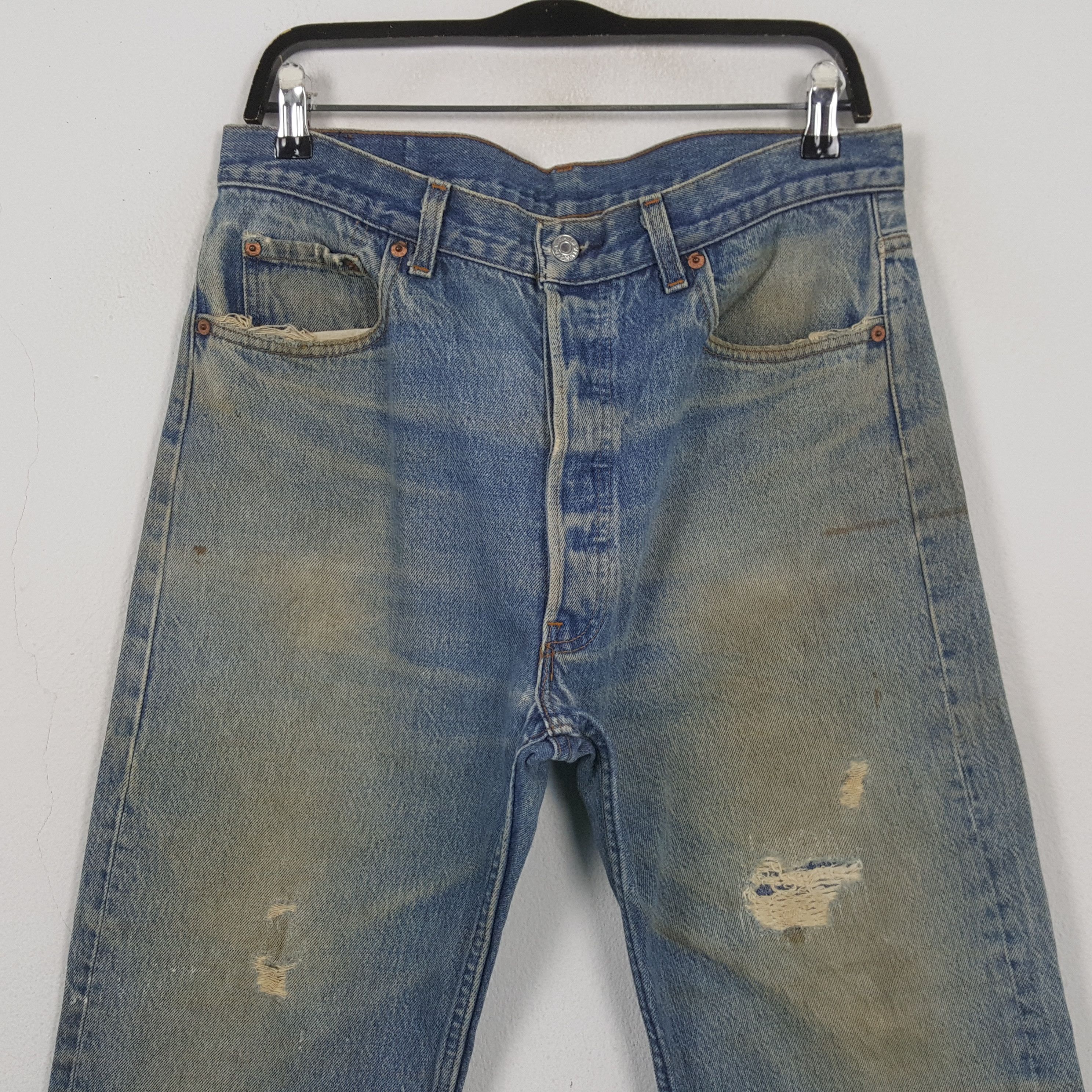 Levi's Levis Streetwear Style Distressed Jeans RR9 Size US 33 - 2 Thumbnail