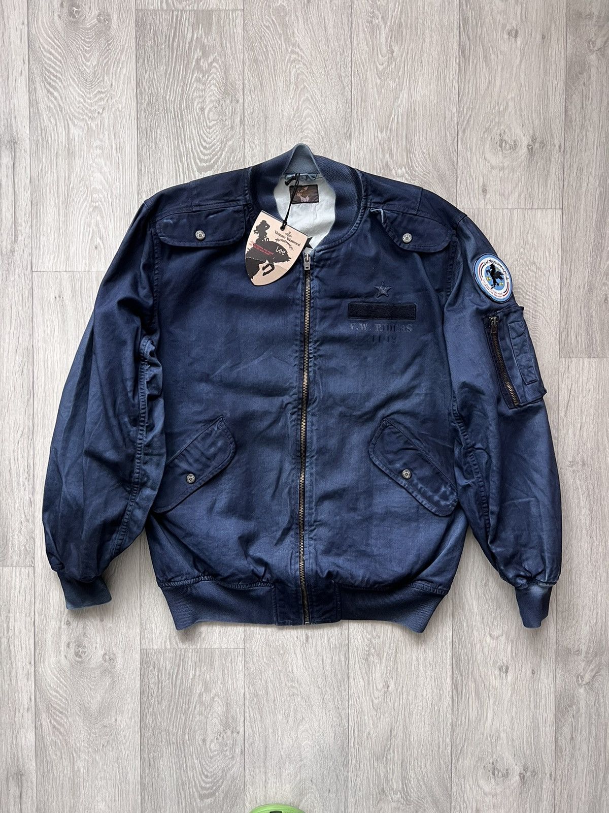 image of Lee Vivienne Westwood Anglomania Flight Jacket Bomber in Blue, Men's (Size Large)