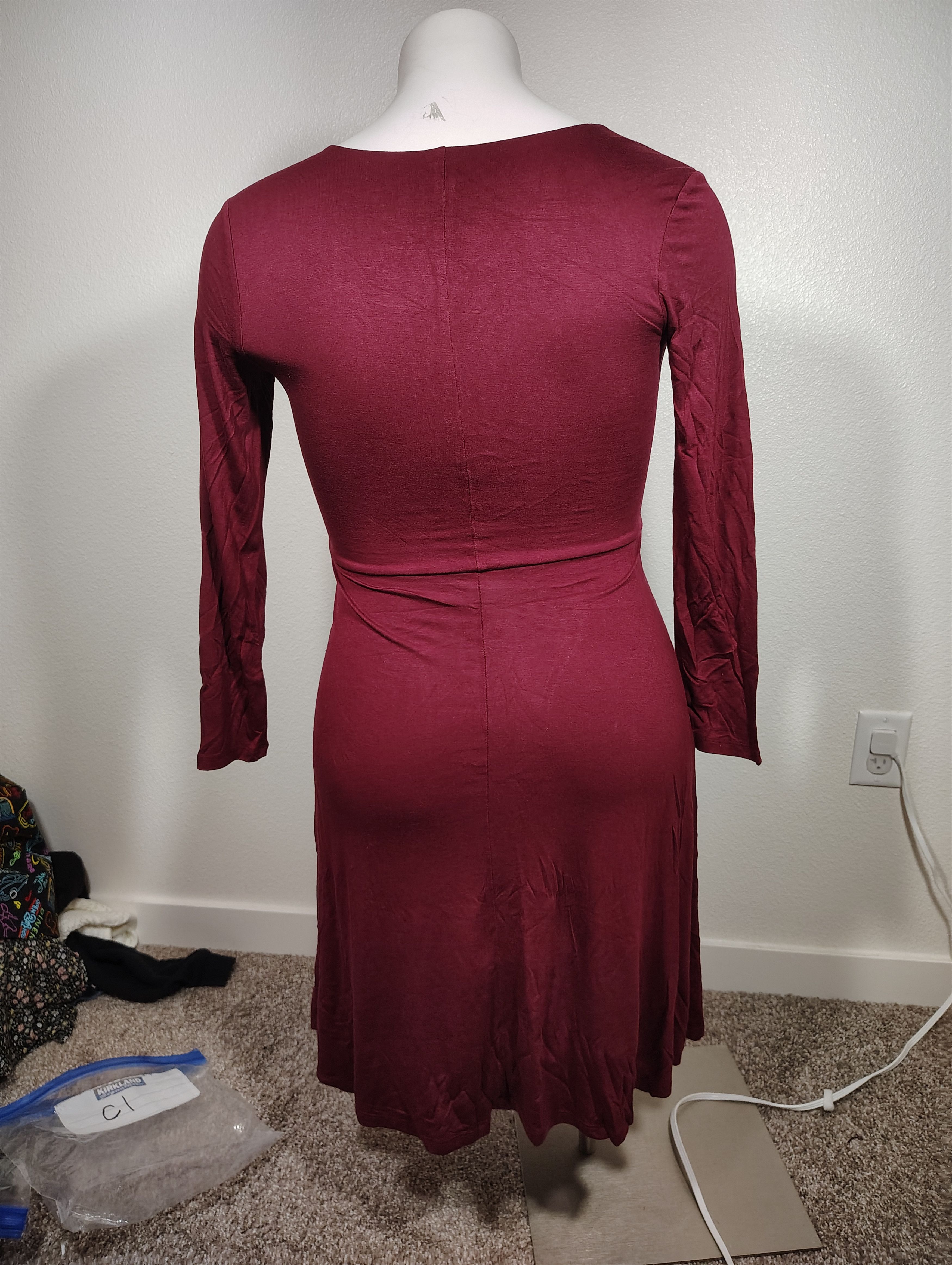 Old Navy Old Navy Long Sleeve A line Wrap Dress - Burgundy Size M Size M / US 6-8 / IT 42-44 - 10 Thumbnail