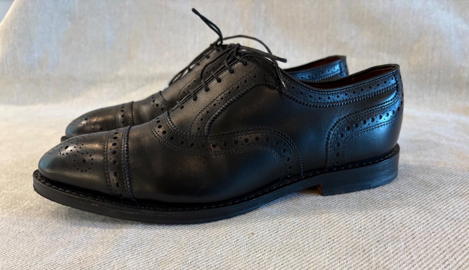 Brooks Brothers BROOKS BROTHERS BLACK LEATHER CAP TOE WING TIP BROGUES 7.5 Size US 7.5 / EU 40-41 - 4 Thumbnail