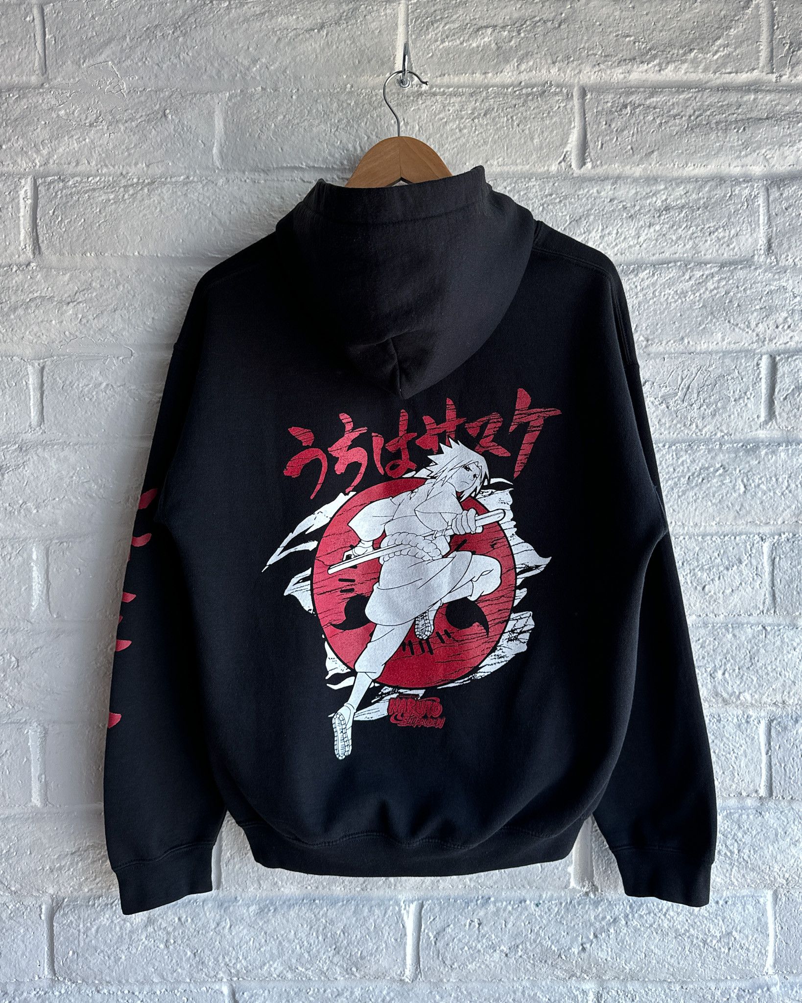 Vintage Naruto Shippuden Sasuke Uchiha Sharingan Hoodie Black M Size US M / EU 48-50 / 2 - 2 Thumbnail