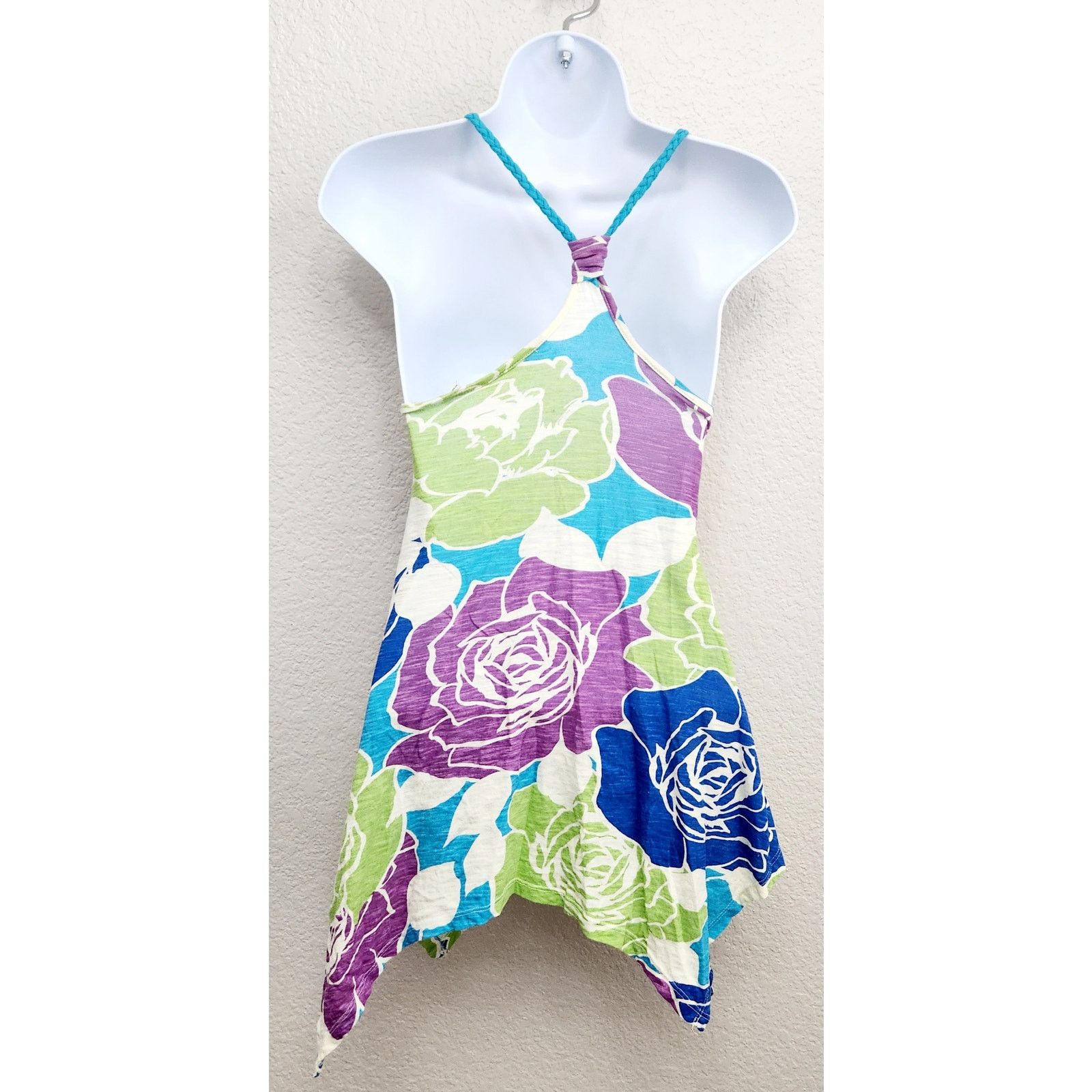 Other Derek Heart Blue Green Purple Floral Braided Strap Top S Size S / US 4 / IT 40 - 4 Thumbnail