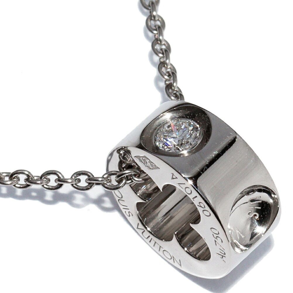 Louis Vuitton Louis Vuitton Louis Vuitton 18K White Gold Empreinte Pendant Necklace Q93231 Calfskin Necklace Q93231 DUTY FREE for USA Size ONE SIZE - 1 Thumbnail