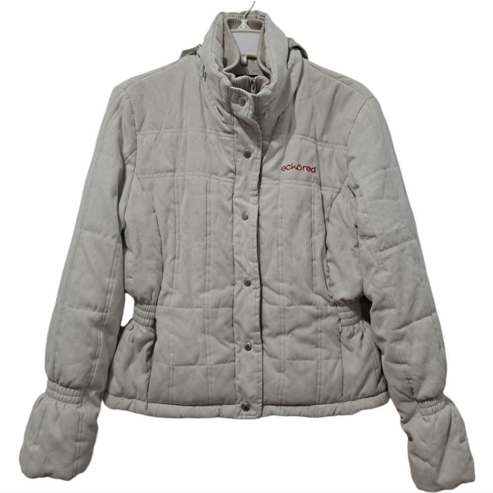Other Vintage Eckored Women's Puffer Coat With Hoodie Medium Beige Size M / US 6-8 / IT 42-44 - 1 Thumbnail