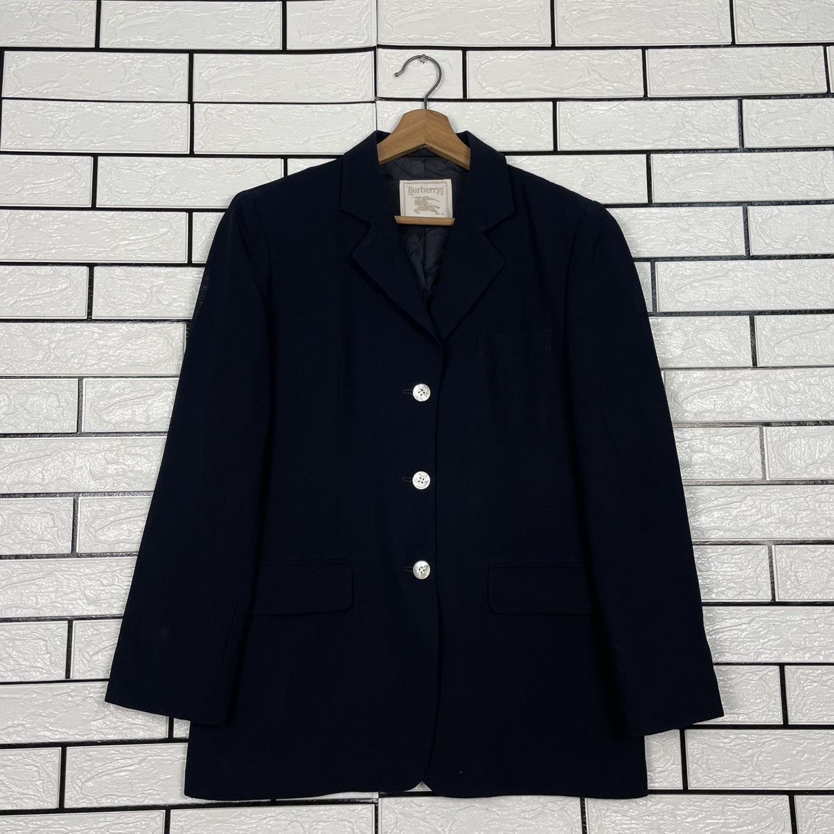 Burberry Vintage Burberrys Women Wool Black Jacket Size M / US 6-8 / IT 42-44 - 1 Thumbnail