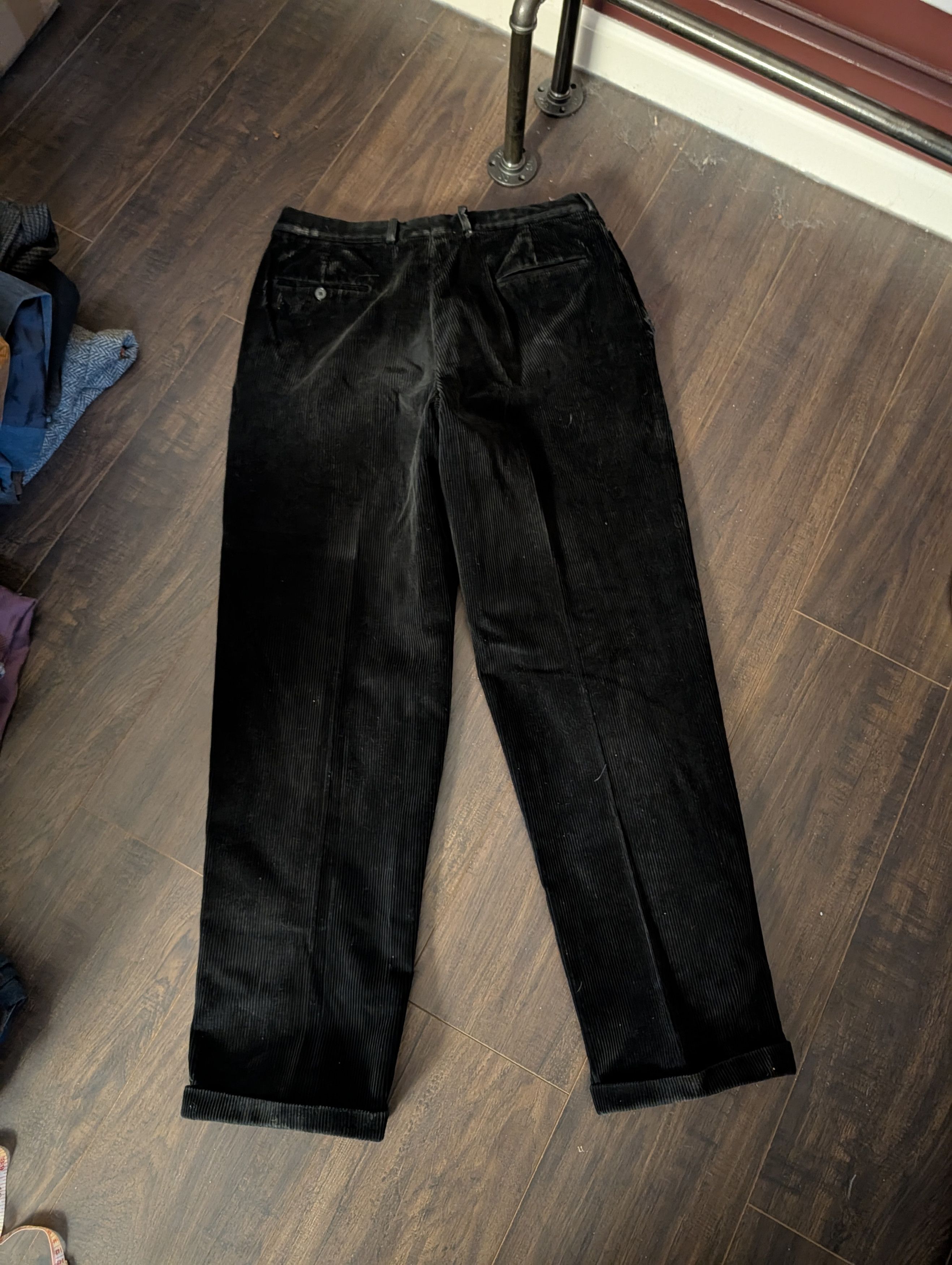 Bullock & Jones Vintage black corduroy cuffed MiUSA tailored pants 35" Size US 35 - 6 Thumbnail