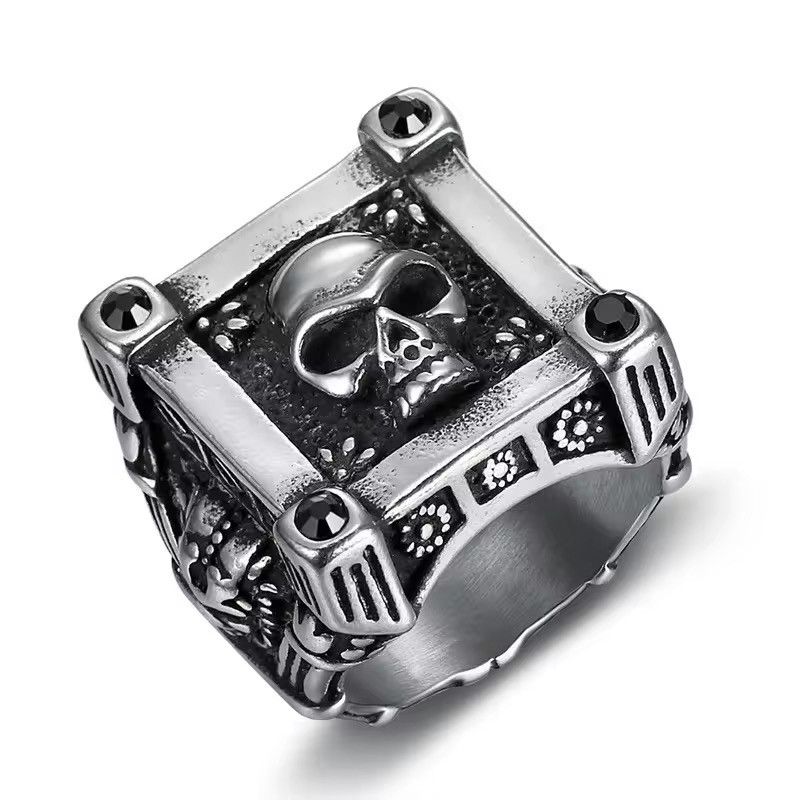 Jewelry × Vintage Vintage Goth Skull Head Ring Size ONE SIZE - 3 Thumbnail