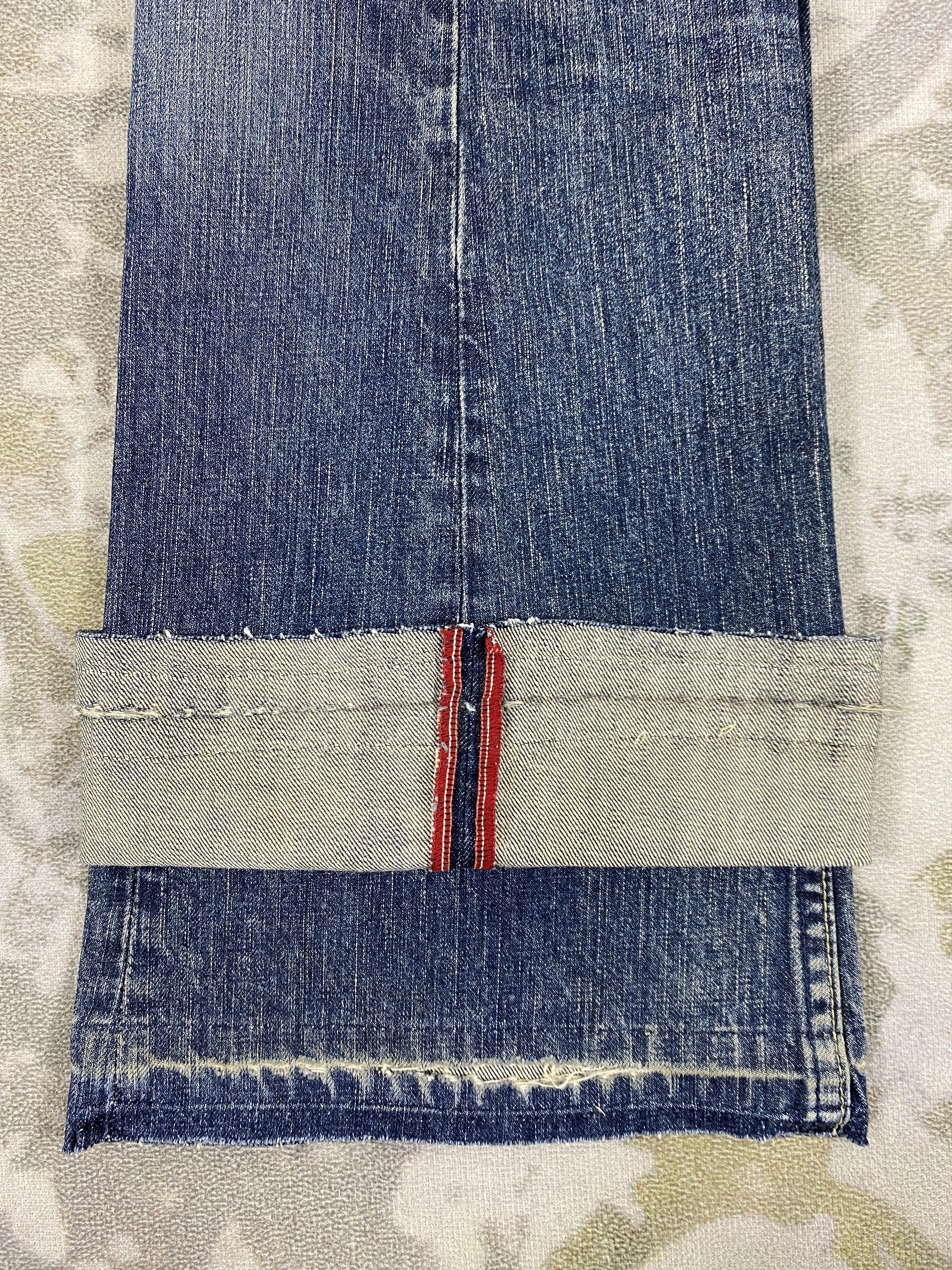 Japanese Brand Faded Blue Vintage Levi's Redloop Flare 31x28 Denim- JN3518 Size US 31 - 12 Thumbnail