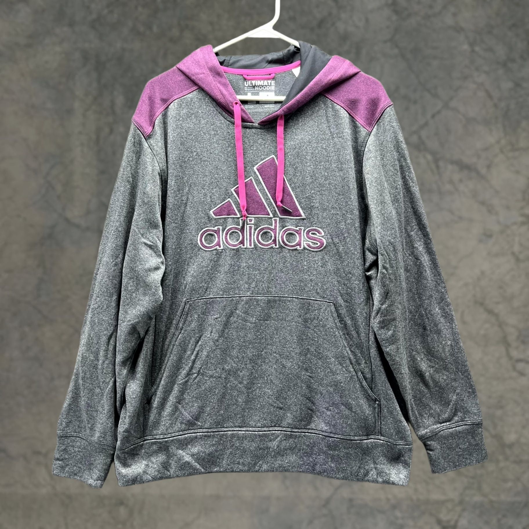 Adidas Adidas Sweater Women Large Heather Gray Hoodie Pullover Trefoil Jacket Size L / US 10 / IT 46 - 1 Thumbnail