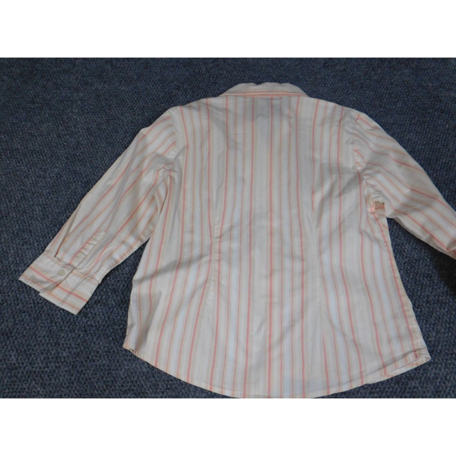 Vintage St. John's Bay Womens Blouse L Pink Striped Button Down Regular Collar Cotton Rayon Casual Sleeve Long Button Accents Size L / US 10 / IT 46 - 7 Thumbnail