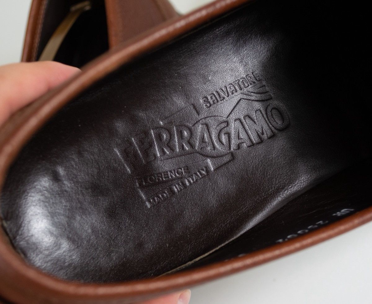 Salvatore Ferragamo Salvatore Ferragamo brown leather loafers shoes gold Size US 8.5 / EU 41-42 - 11 Thumbnail