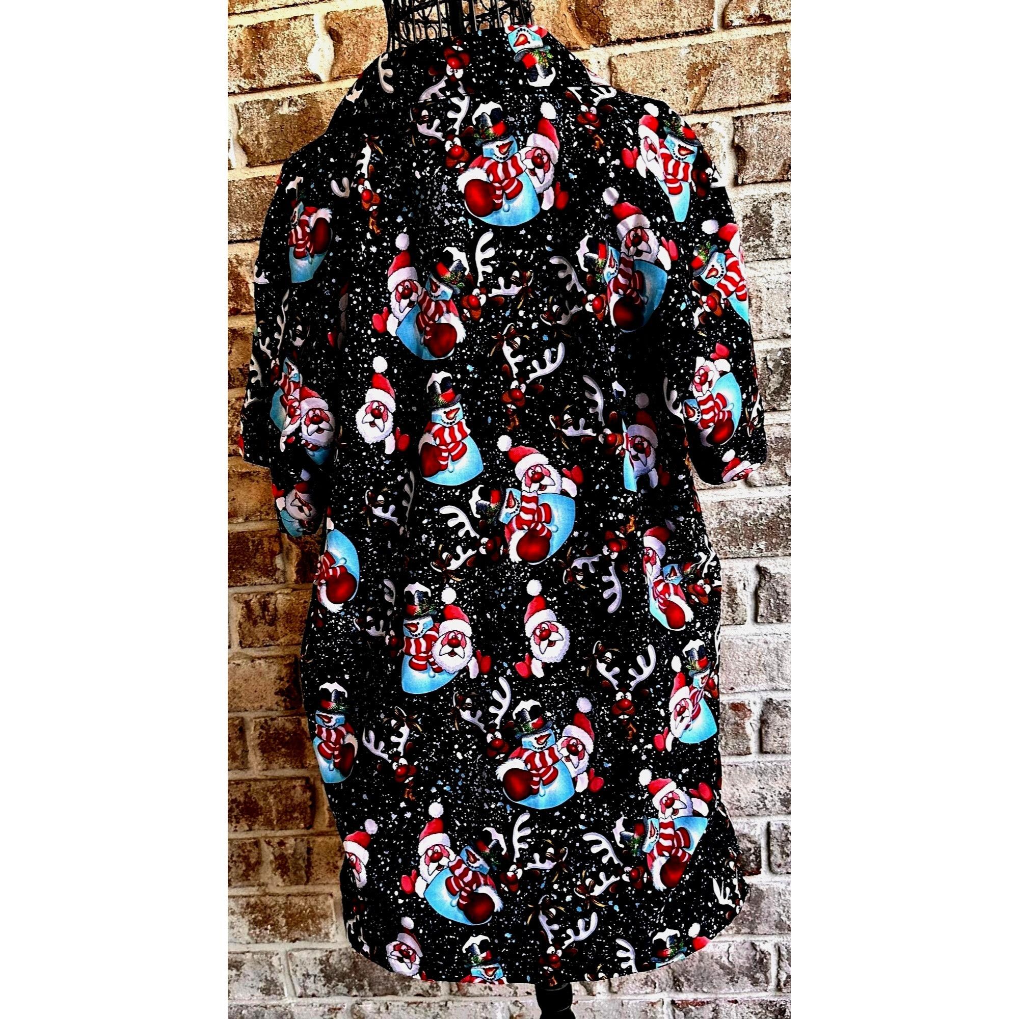 Vintage VTG King Kameha Santa Hawaiian Shirt Large Navy Size US L / EU 52-54 / 3 - 9 Thumbnail