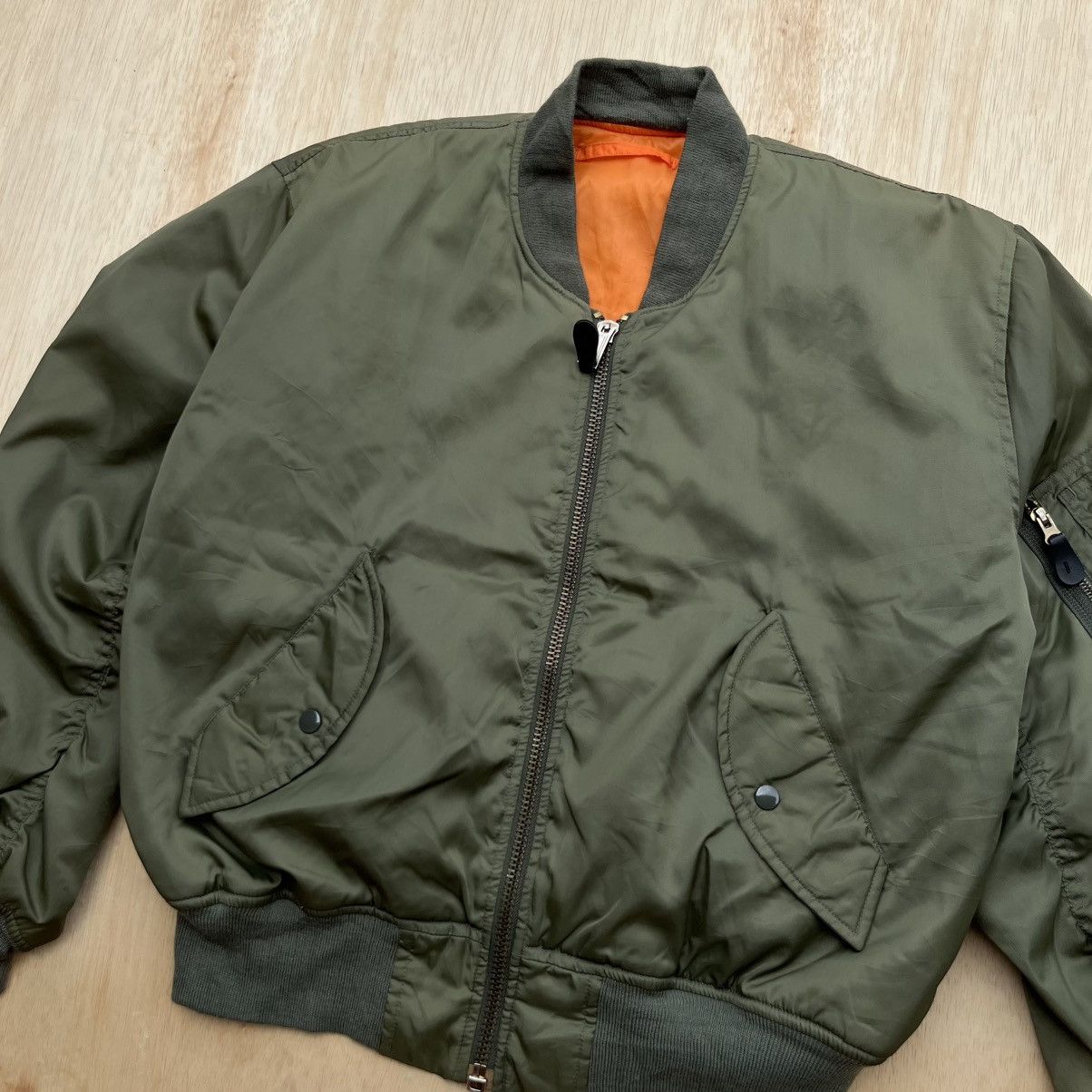 Alpha Industries BRUNATI AIR TO SURFACE MA1 BOMBER OLIVE GREEN JACKET Size US L / EU 52-54 / 3 - 2 Thumbnail
