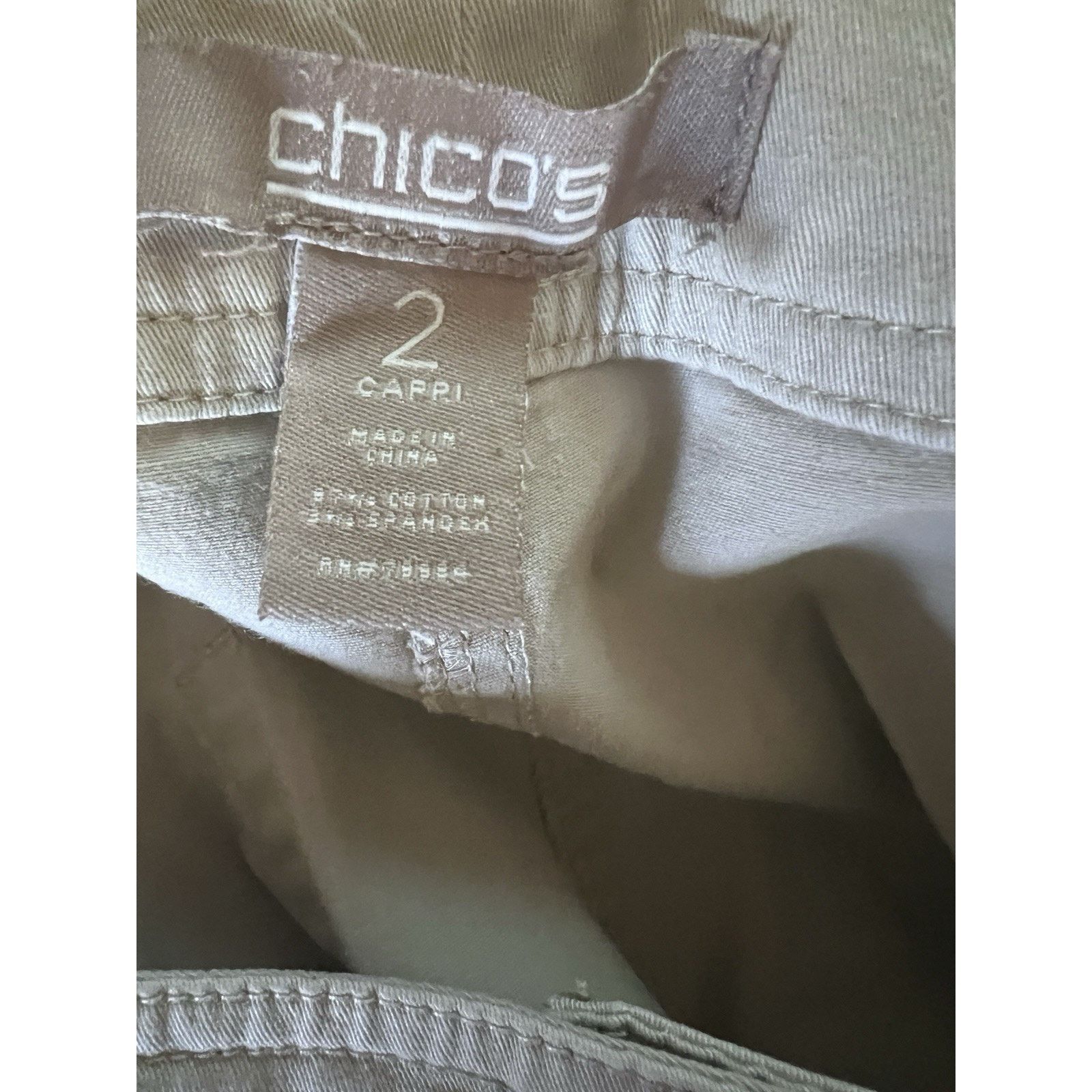 Chicos Chicos Beige Capri Crop Chinos Ankle Pants Plus 2 Pockets Size 26" / US 2 / IT 38 - 5 Thumbnail
