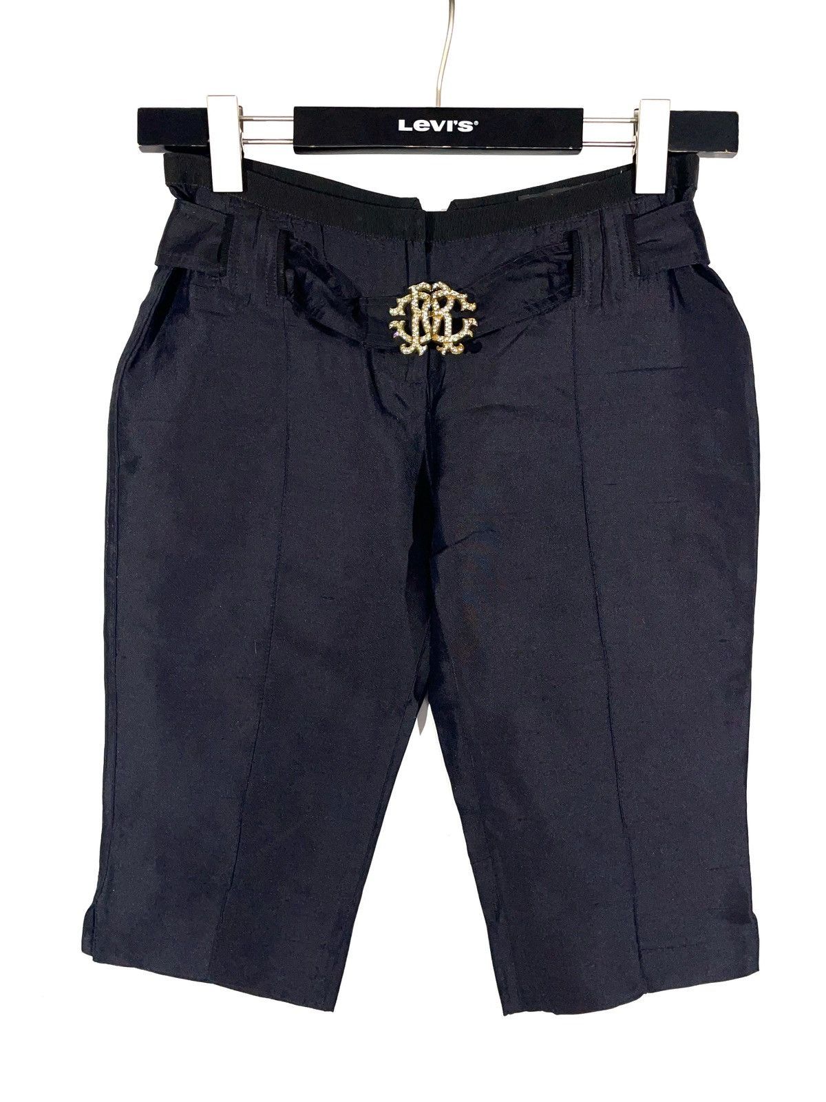 Roberto Cavalli Roberto Cavalli Women Silk Shorts Stones Logos Belt Sz 40 Size 27" / US 4 / IT 40 - 1 Thumbnail