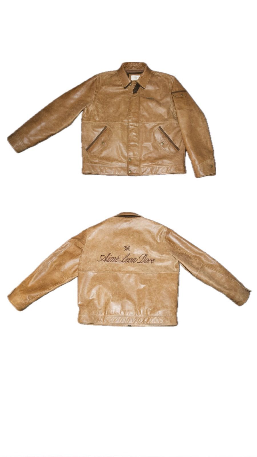 Aime Leon Dore Aime Leon Dore Leather Avaitor Jacket Size US L / EU 52-54 / 3 - 5 Thumbnail