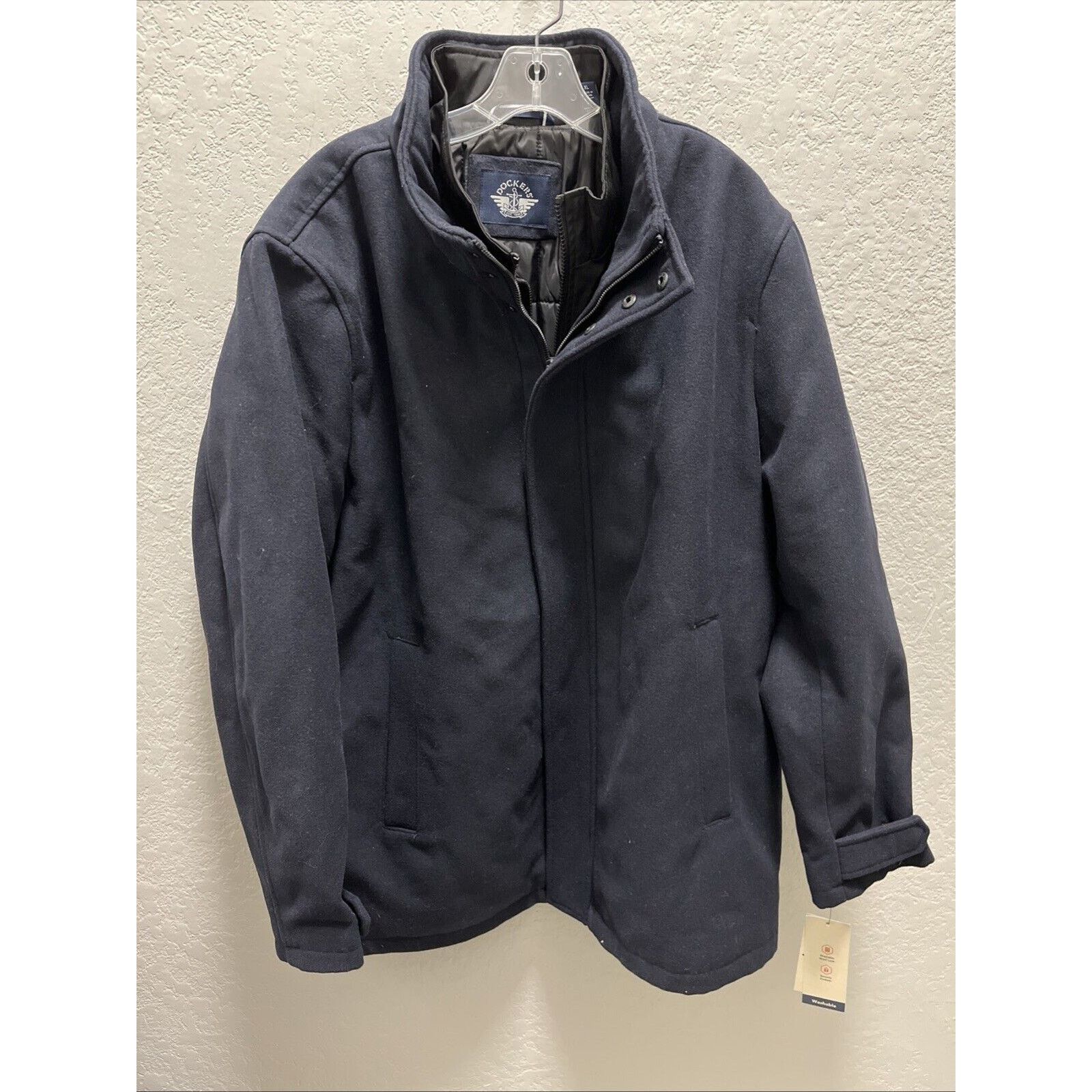 Dockers DOCKERS Men's XL Wool Melton Two Pocket Blue Full Coat Size US XL / EU 56 / 4 - 1 Thumbnail
