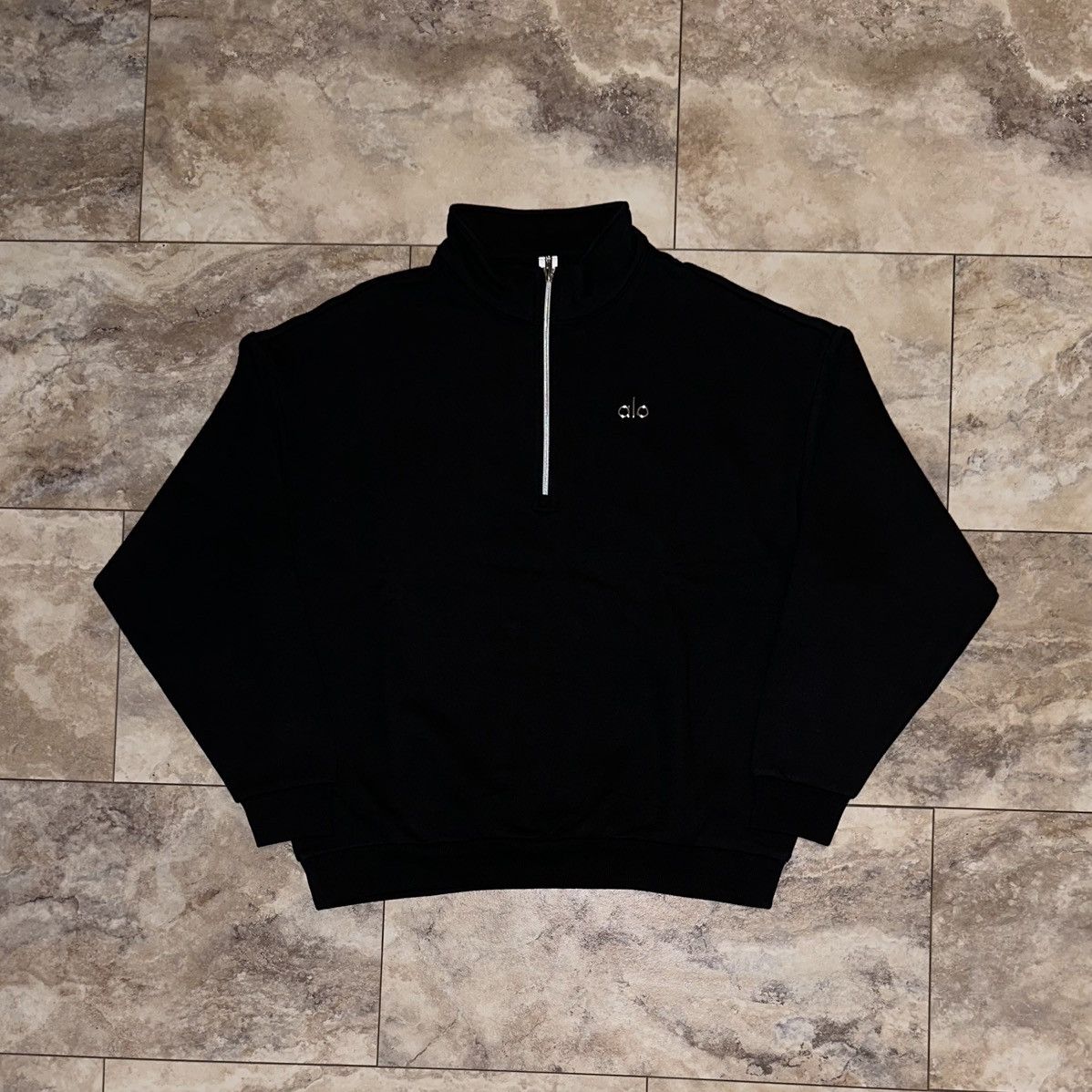 Alo Alo Yoga Accolade 1/4 Zip Pullover Black Sweatshirt Medium Size M / US 6-8 / IT 42-44 - 1 Thumbnail
