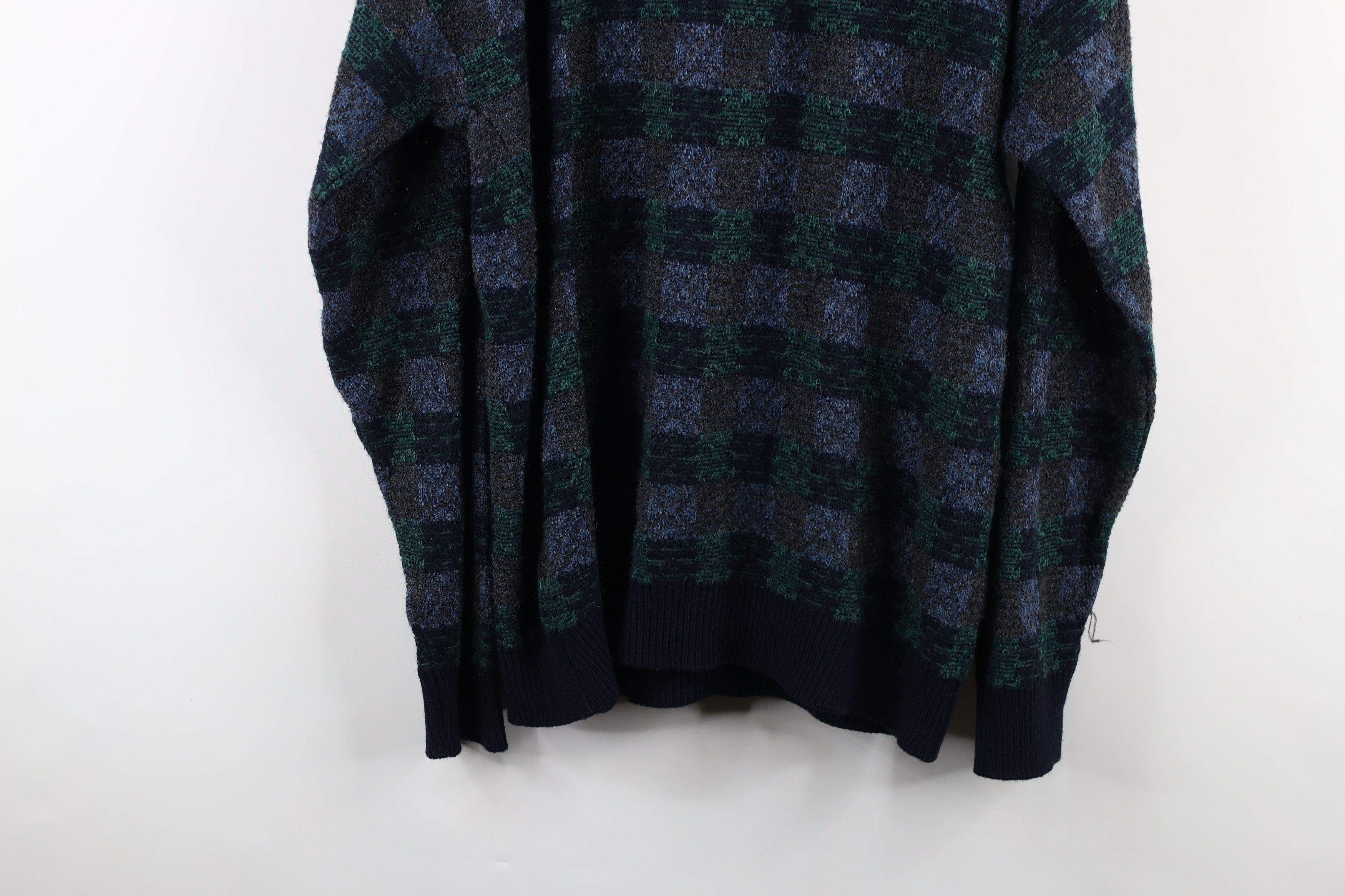 Vintage Vintage 90s Streetwear Knit Checkered Crewneck Dad Sweater Size US XL / EU 56 / 4 - 9 Thumbnail