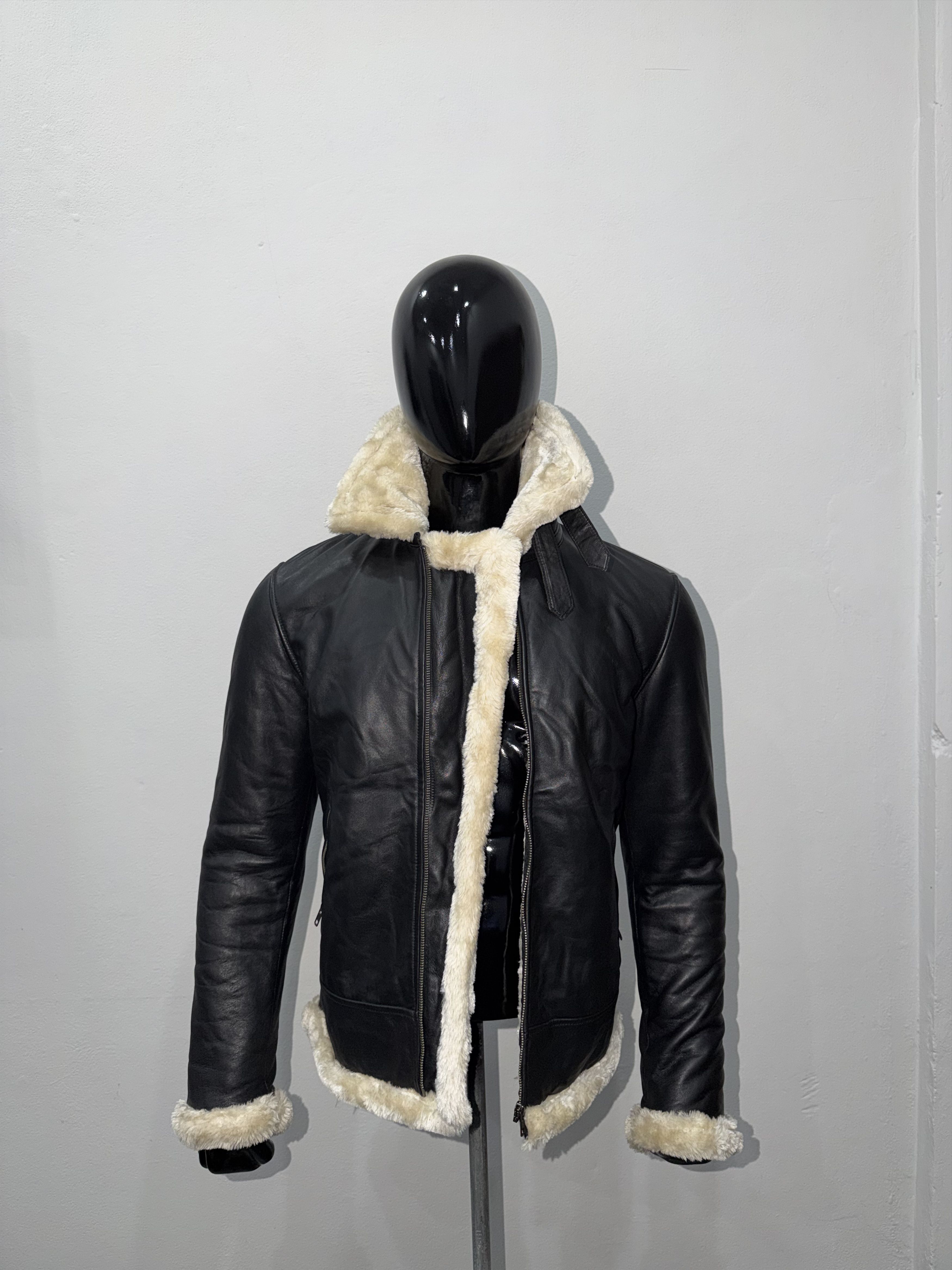 Other Black Shearling Aviator Leather Jacket B3 Pilot Style. Size US L / EU 52-54 / 3 - 2 Thumbnail