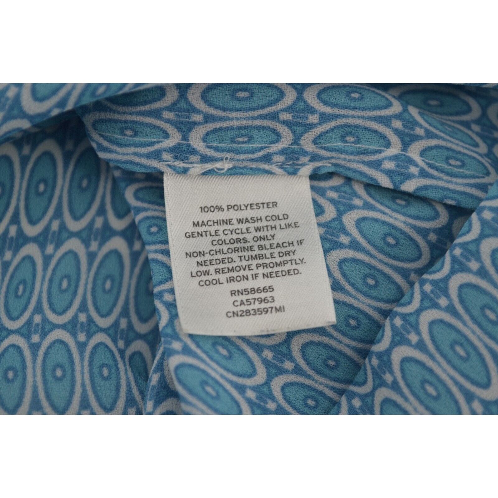 Other Caslon Women's sheer Blouse Size Medium Blue Circles Prints Size M / US 6-8 / IT 42-44 - 8 Thumbnail