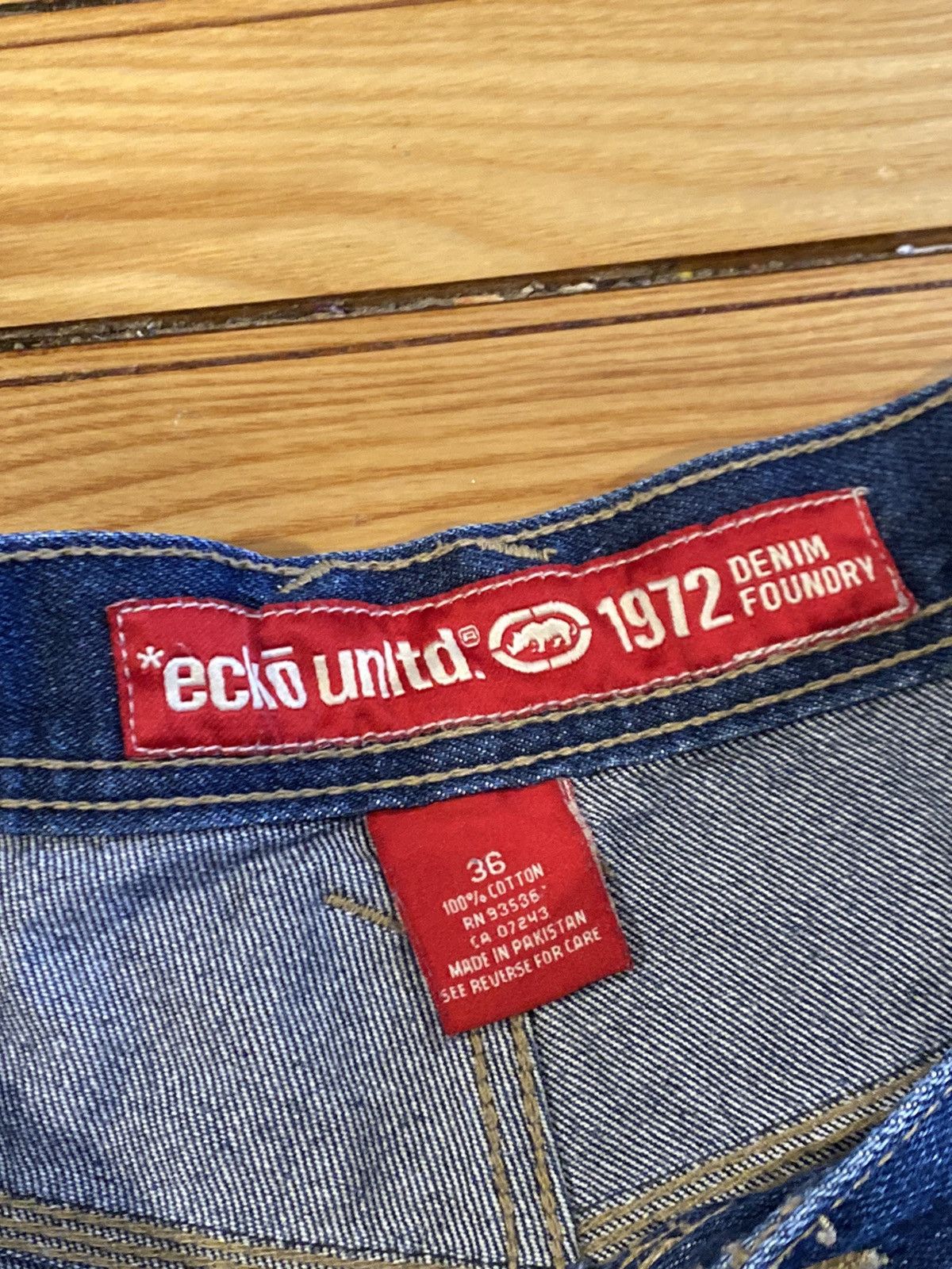 Ecko Unltd. Echo denim jean shorts jorts blue size 36 y2k vintage 1990s Size US 36 / EU 52 - 5 Thumbnail