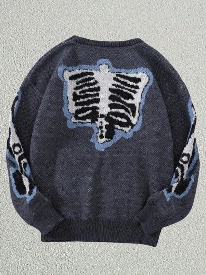 Other Vintage Cross Skeleton Sweater Jacquard Knitted Sweatshirt Size US S / EU 44-46 / 1 - 2 Thumbnail