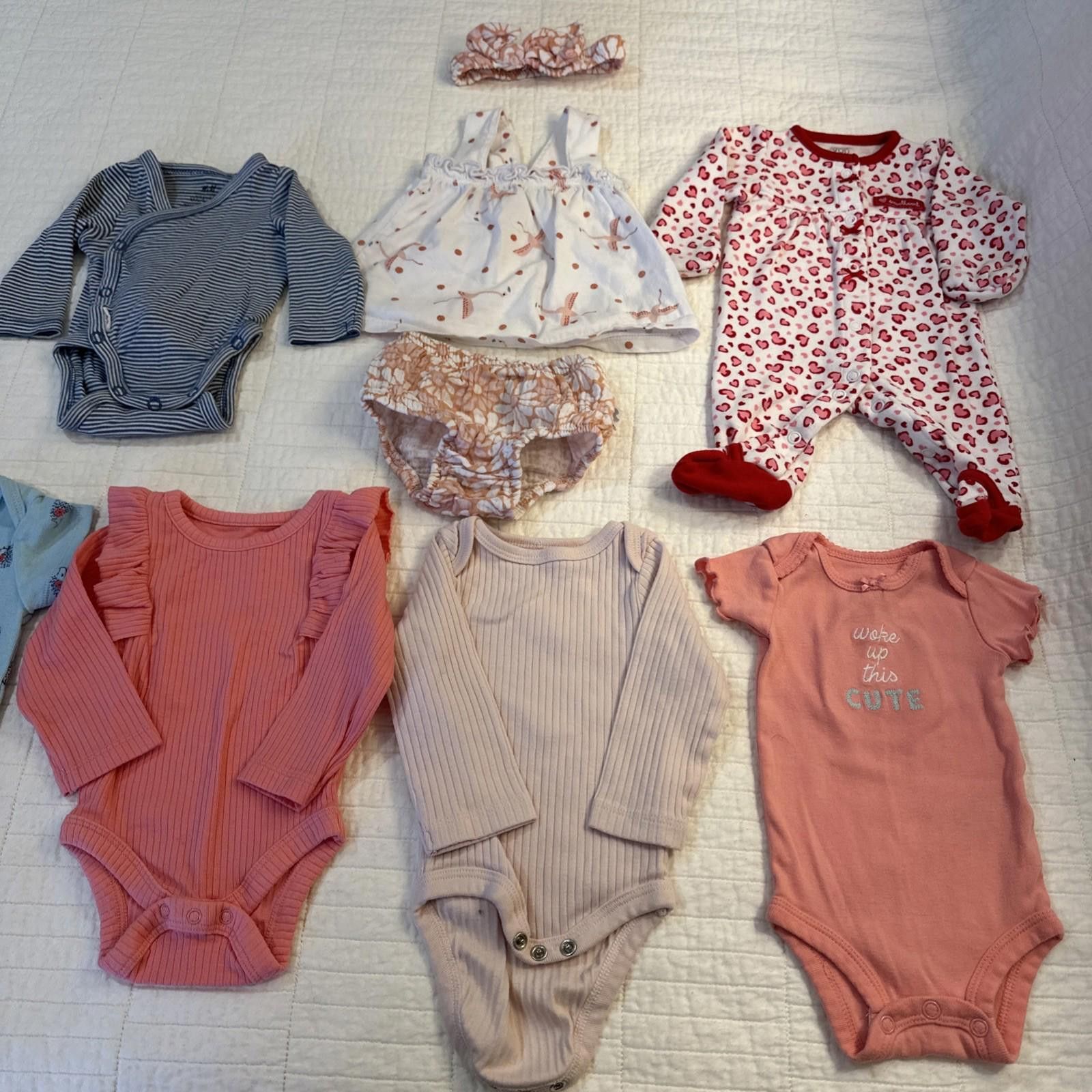 Nordstrom Newborn Baby Clothes Lot of 11 Carter Cloud Island Gerber Size ONE SIZE - 3 Thumbnail