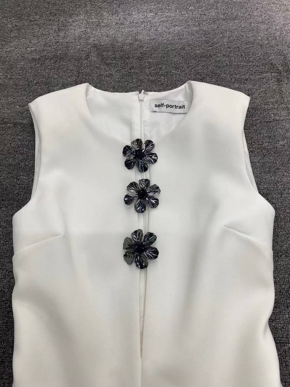 Self-Portrait White Crepe Playsuit Size XS / US 0-2 / IT 36-38 - 10 Thumbnail