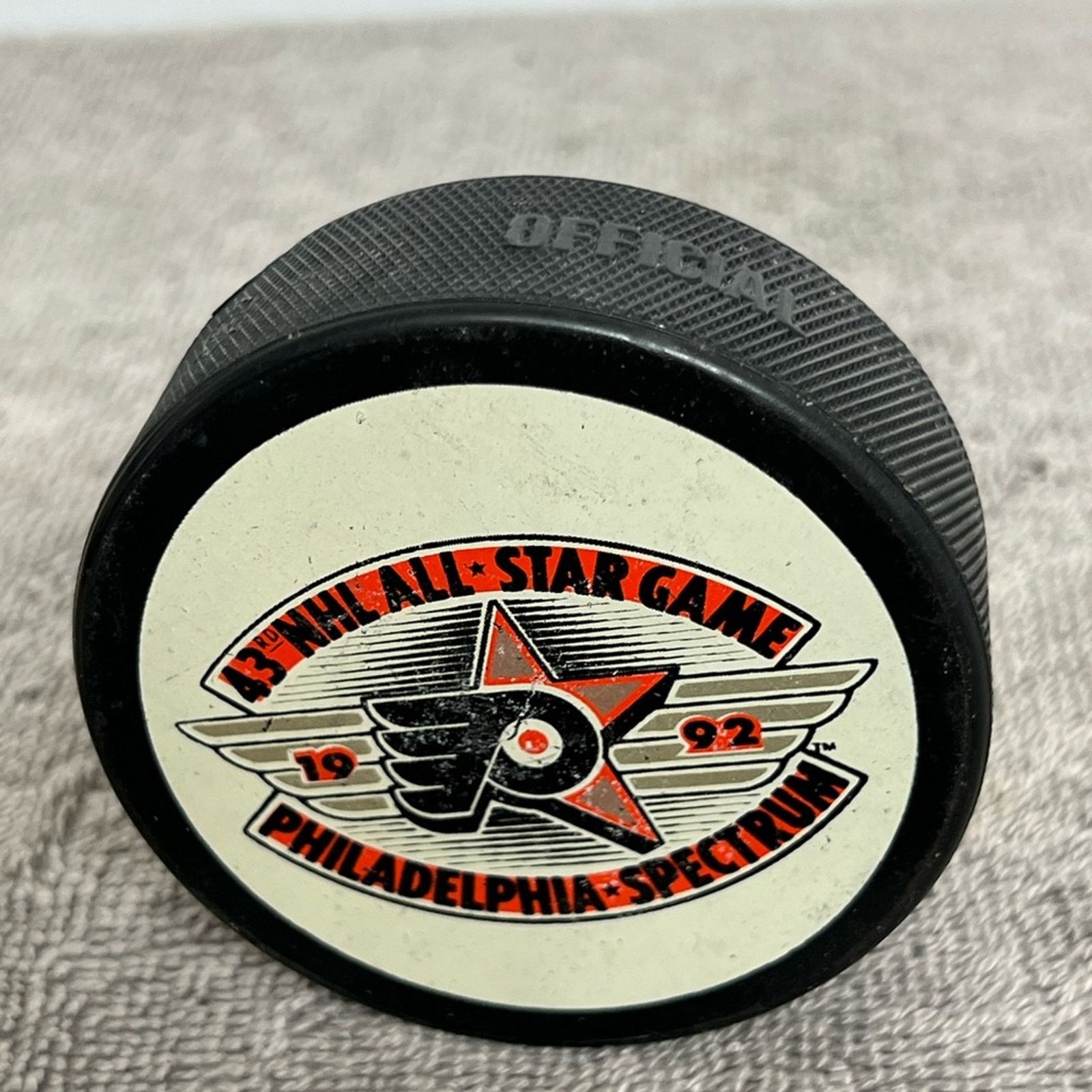 NHL 1992 - 43rd NHL All Star Game Puck - Philadelphia Flyers Size ONE SIZE - 2 Thumbnail