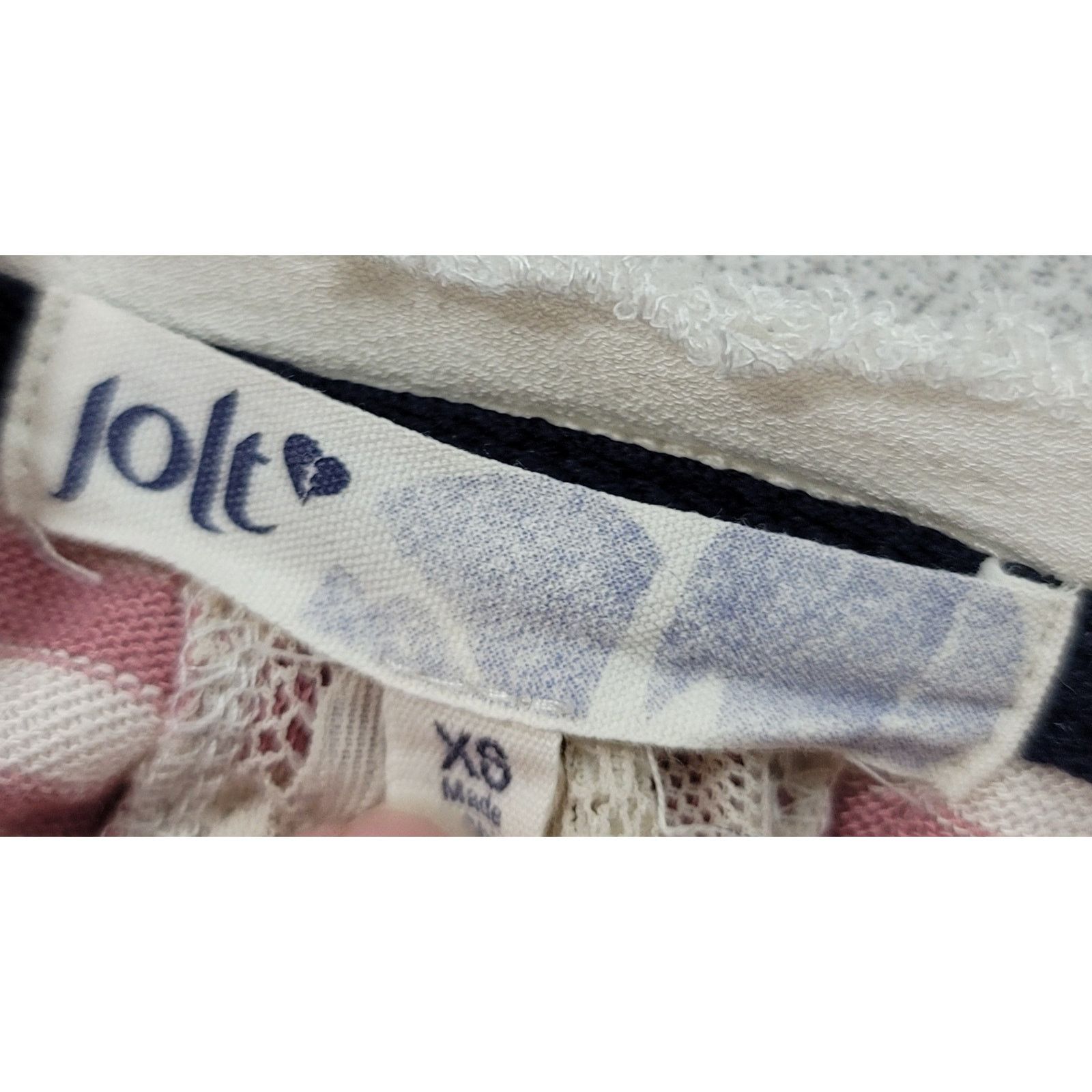 Other Jolt Pink Striped Hi Low Hem Knit Top XS Lace Back Insert Size XS / US 0-2 / IT 36-38 - 4 Thumbnail
