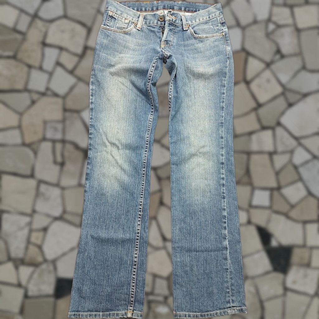 J Brand VINTAGE Lucky Brand by Gene Montesano Jeans Womens 0 X 30 In Light Blue Candy Cuffed Cropped Button Fly 5-Pocket Denim Bohemian Flower USA Size ONE SIZE - 1 Thumbnail