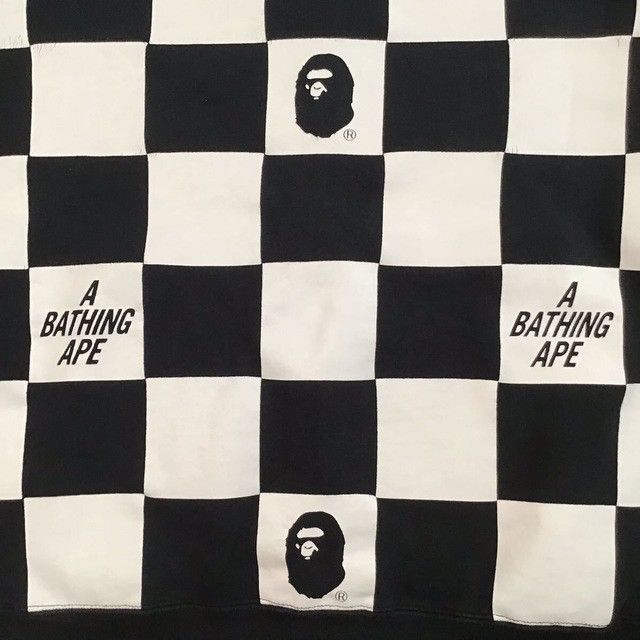Bape BAPE LOGO flag check full zip hoodie a bathing ape Size US S / EU 44-46 / 1 - 5 Thumbnail