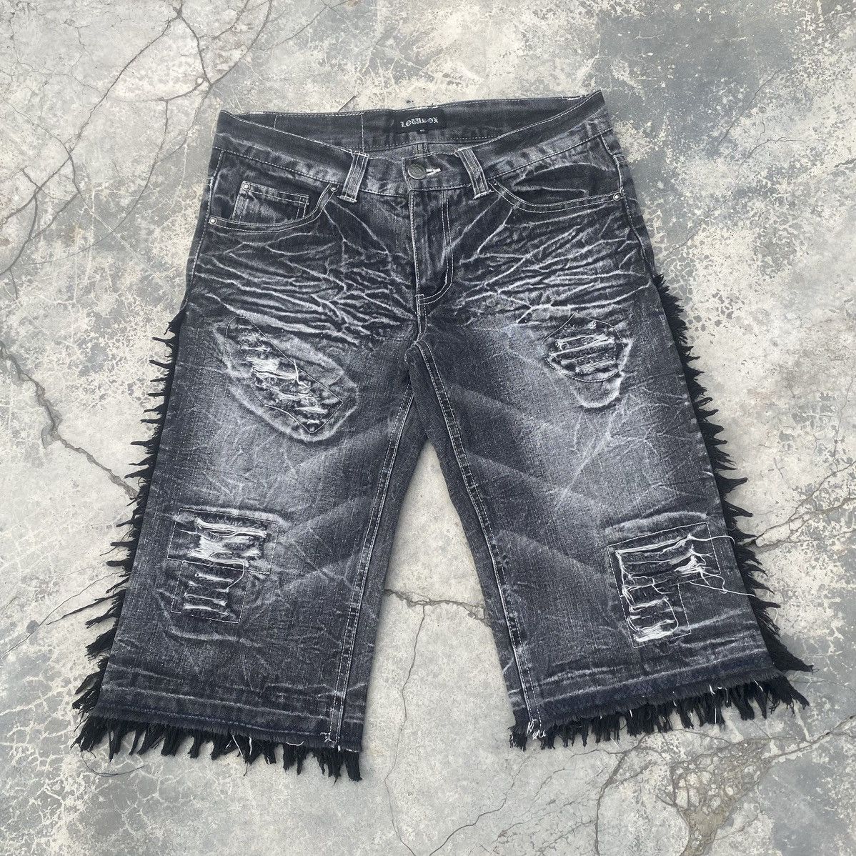 LOWBOX LOWBOX Distressed Wolf Crop Jeans Size US 30 / EU 46 - 1 Thumbnail